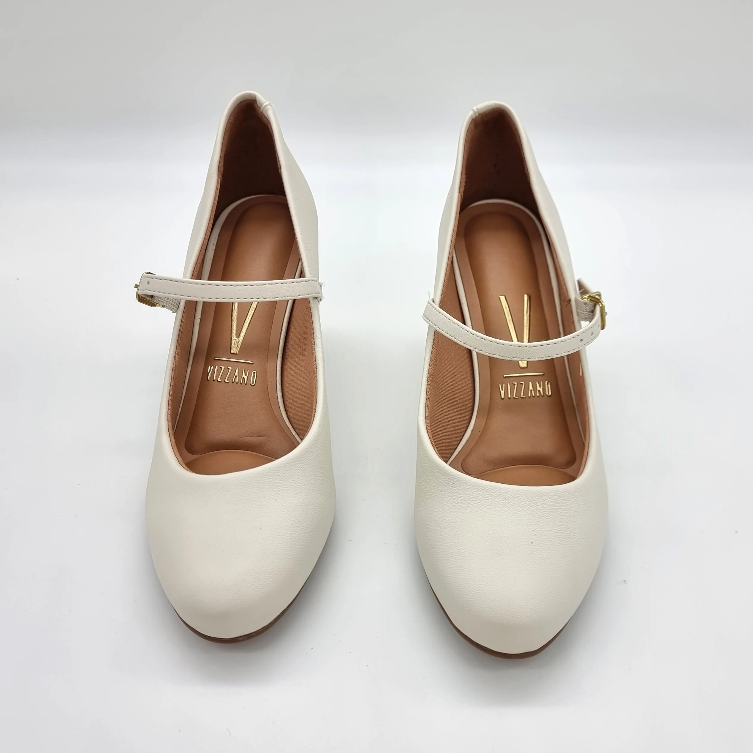 Vizzano 1259-206 Block Heel Round Toe Mary Jane Pump in Off White Napa - Image 5
