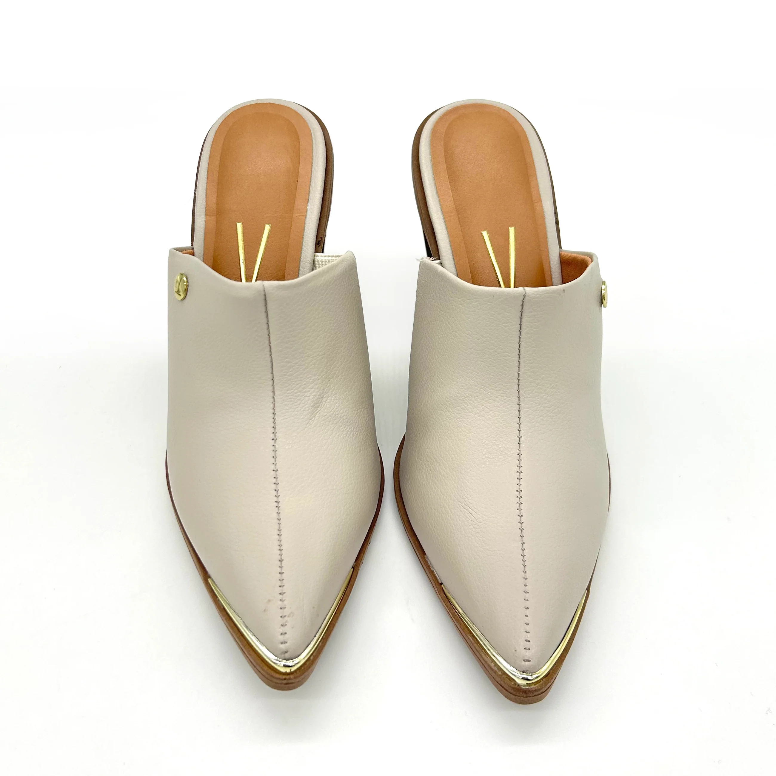 Vizzano 1323-200 Block Heel Pointy Toe Mule in Grey Napa - Image 7