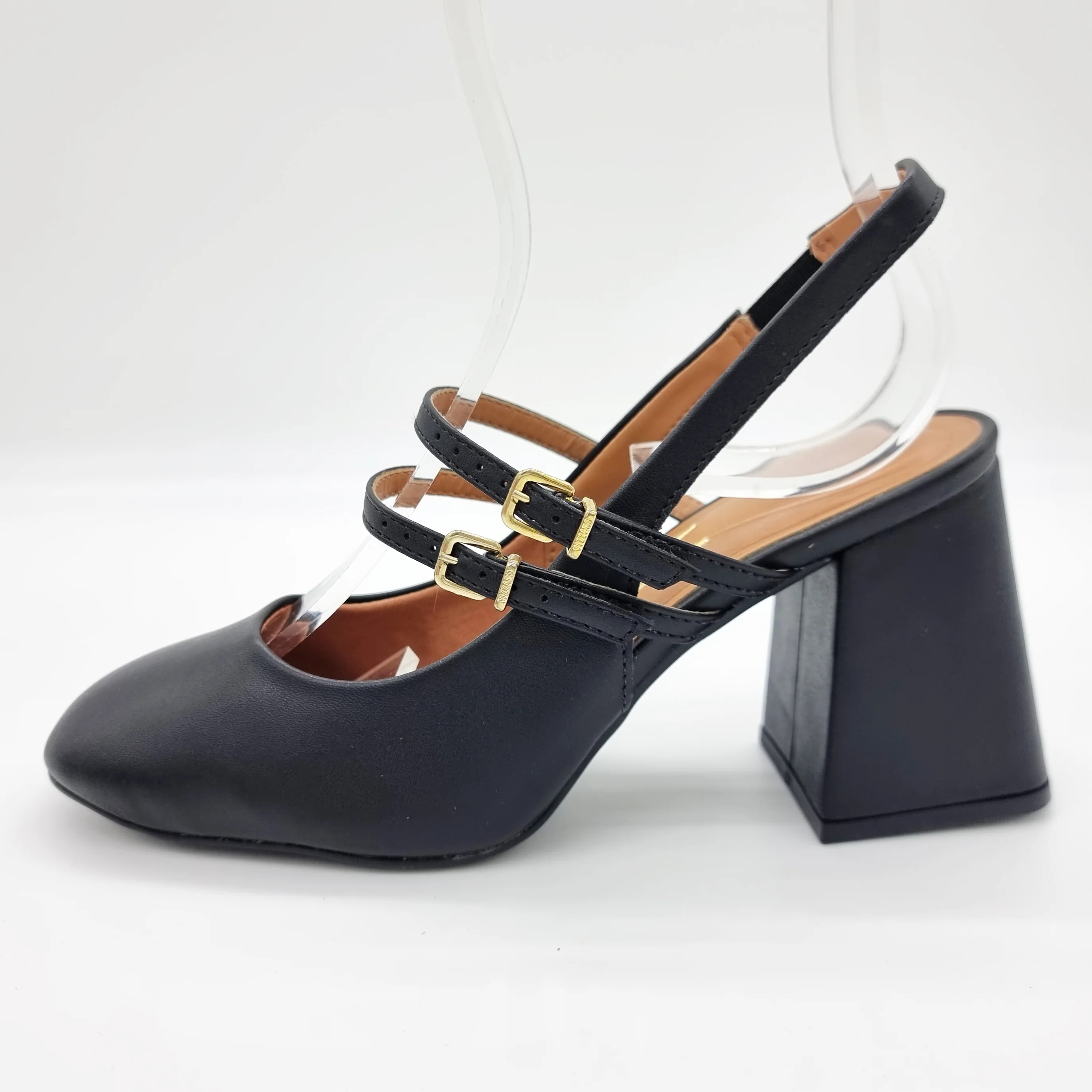 Vizzano 1391-110 Block Heel Mary Jane Slingback Pump in Black - Image 3