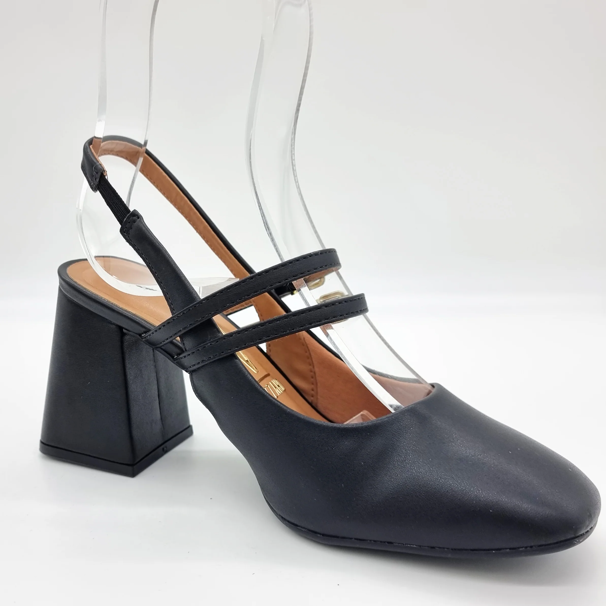Vizzano 1391-110 Block Heel Mary Jane Slingback Pump in Black - Image 4
