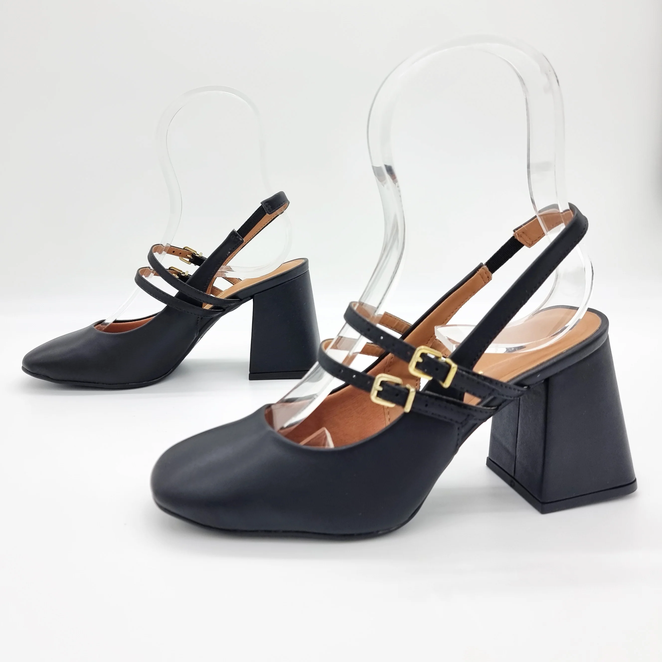 Vizzano 1391-110 Block Heel Mary Jane Slingback Pump in Black - Image 6