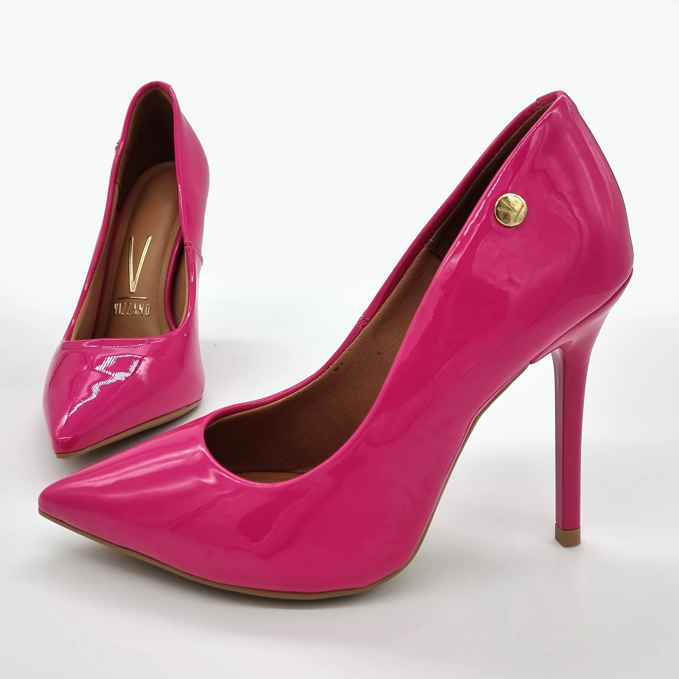 Vizzano 1421-100 Pointy Toe Stiletto Pump in Pink Patent - Image 3
