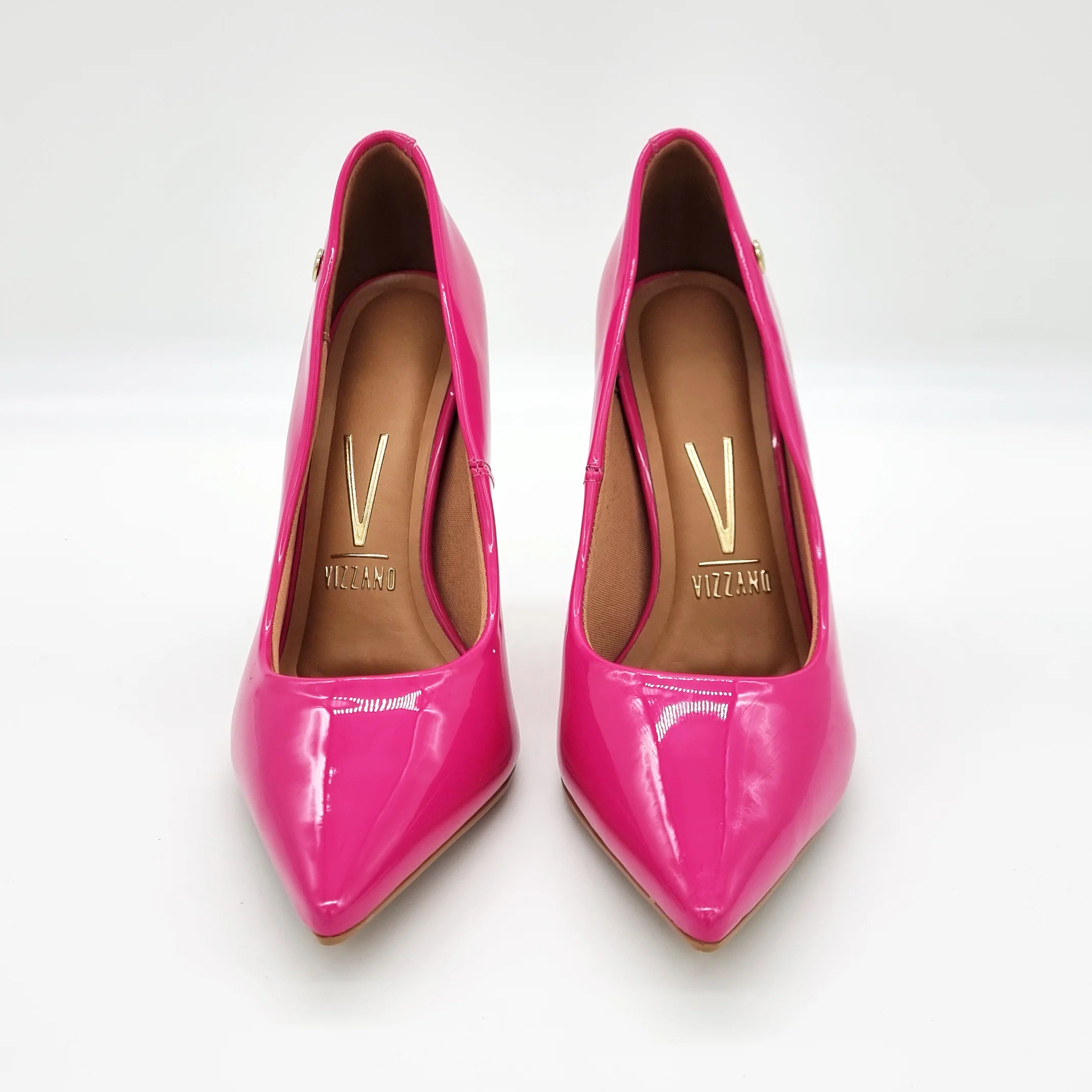 Vizzano 1421-100 Pointy Toe Stiletto Pump in Pink Patent - Image 4