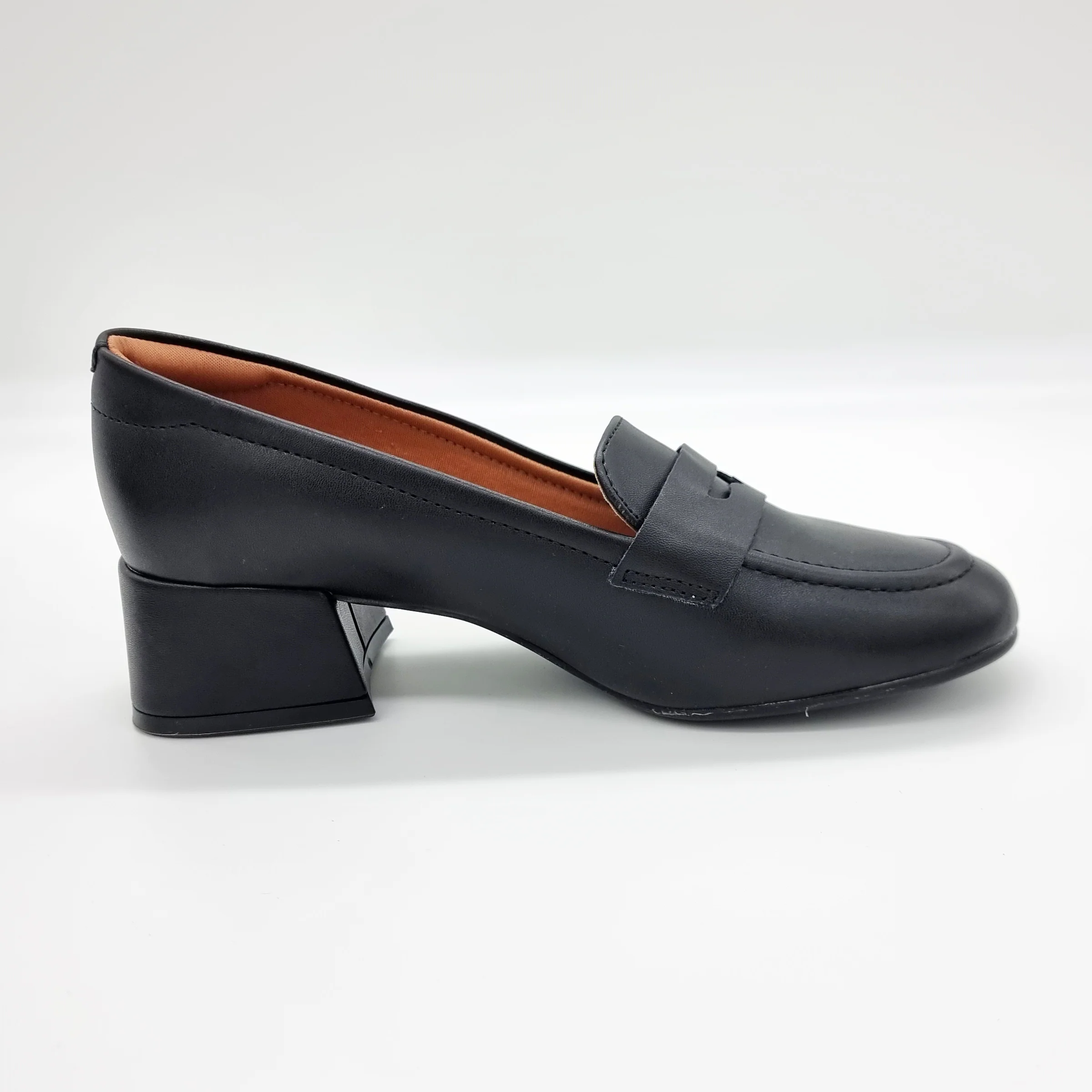 Vizzano 1426-102 Block Heel Round Toe Loafer Pump in Black Napa - Image 5