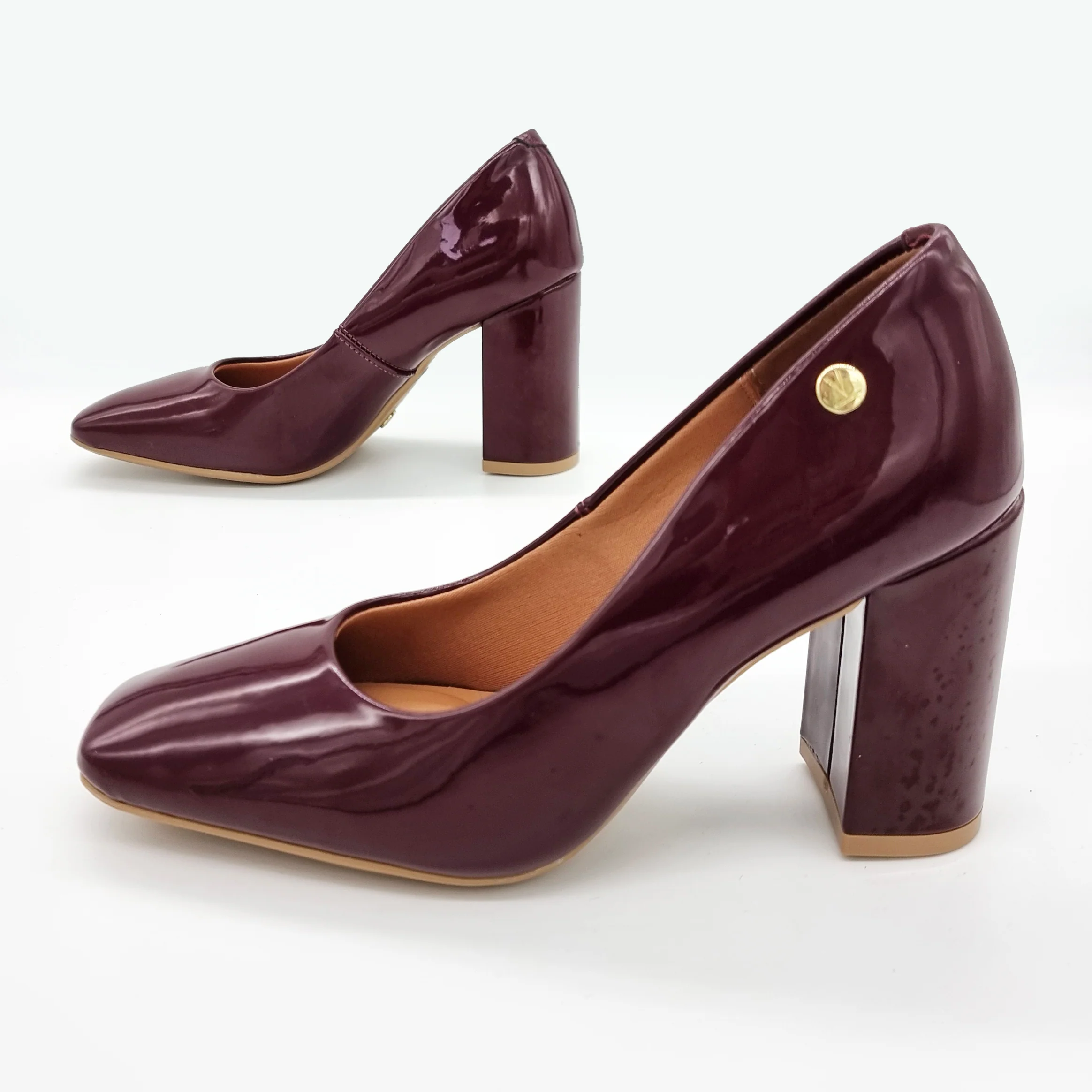 Vizzano 1428-100 Block Heel Pump in Wine Patent - Image 3