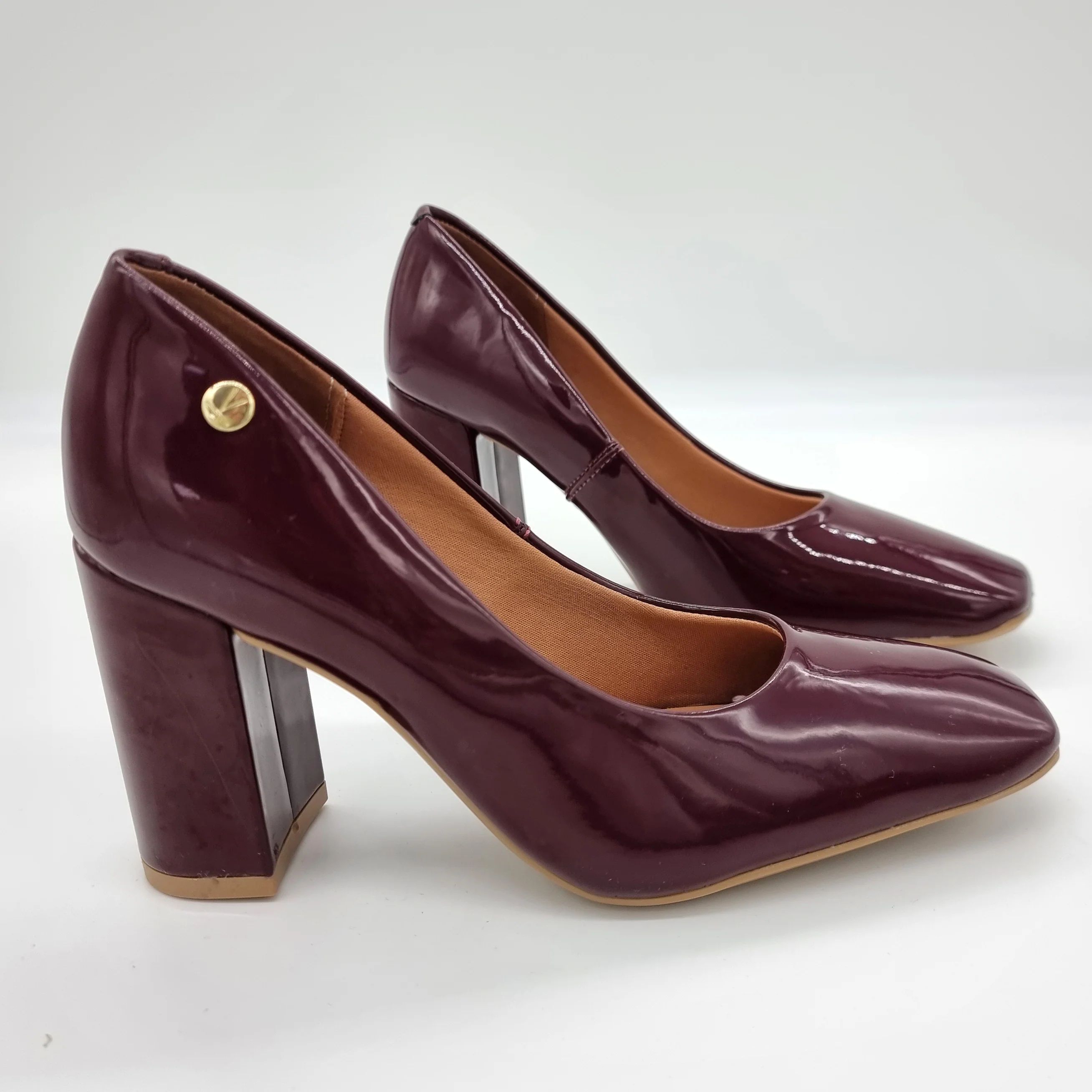 Vizzano 1428-100 Block Heel Pump in Wine Patent - Image 7
