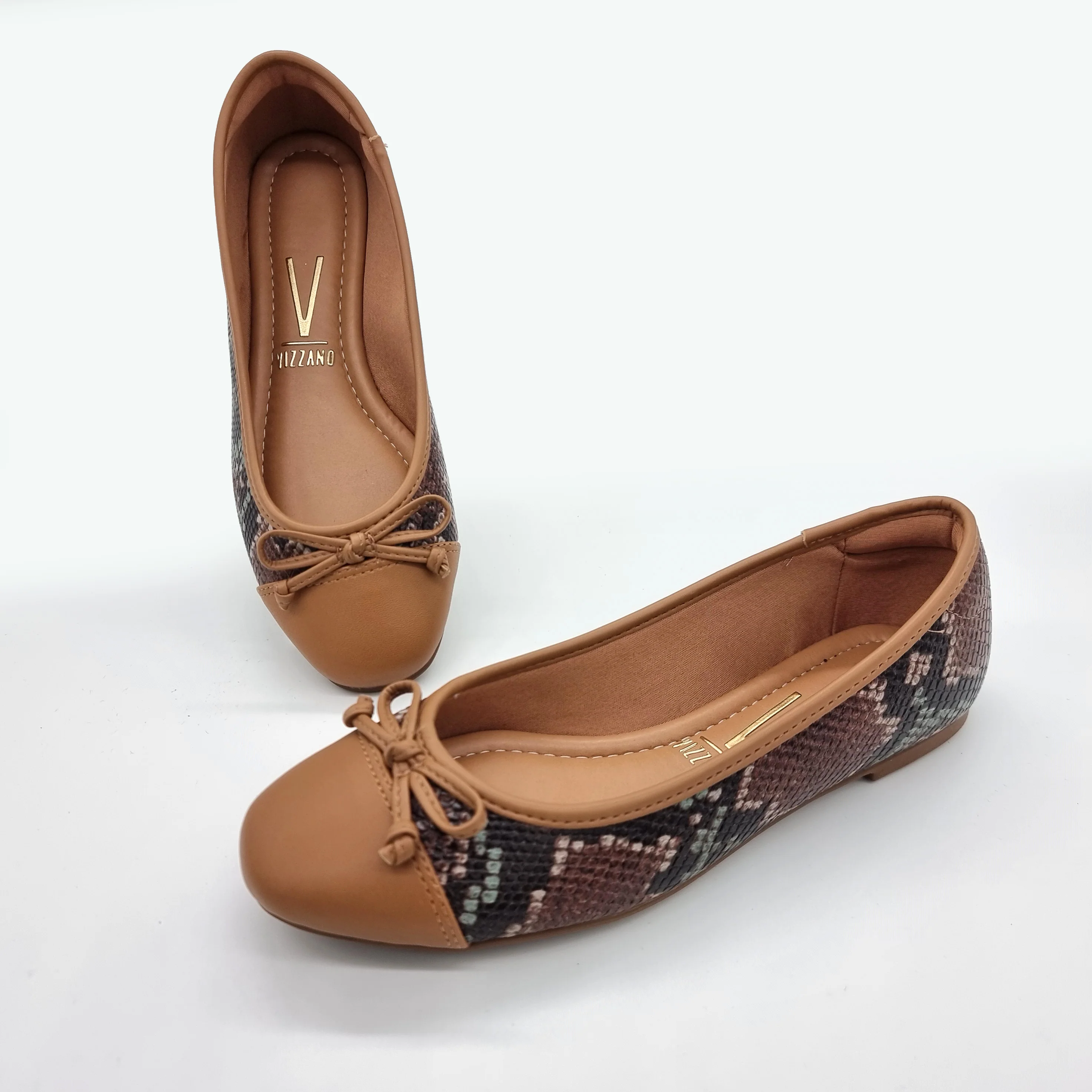 Vizzano 1432-100 Flat in Multi Camel - Image 2