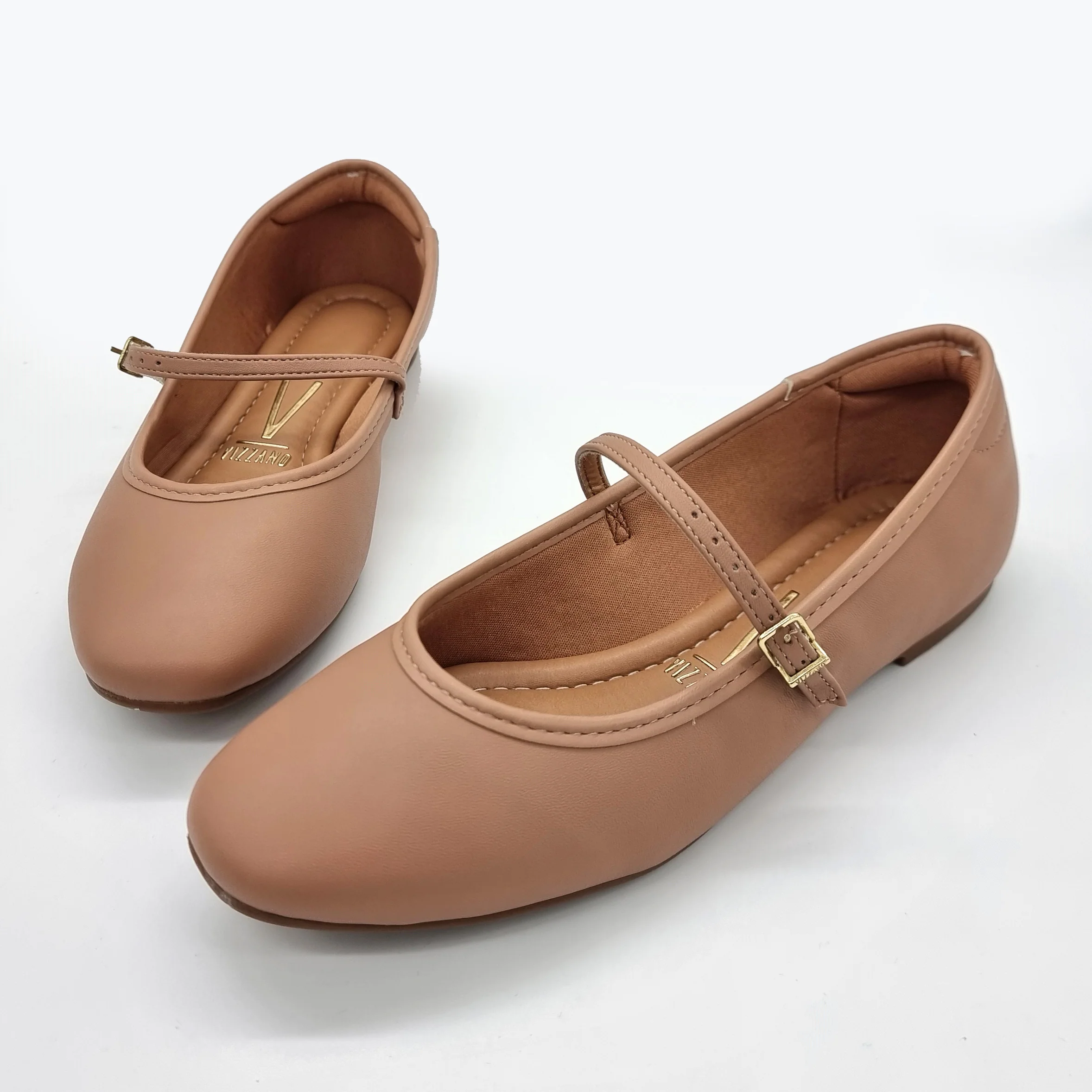 Vizzano 1432-101 Mary-Jane Flat in Nude - Image 6
