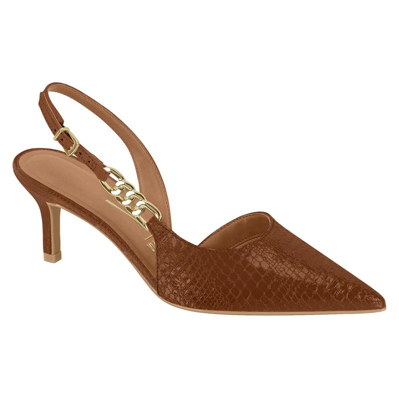 Vizzano 1456-104 Mid Heel Pointy Toe Slingback Pump in Mocha