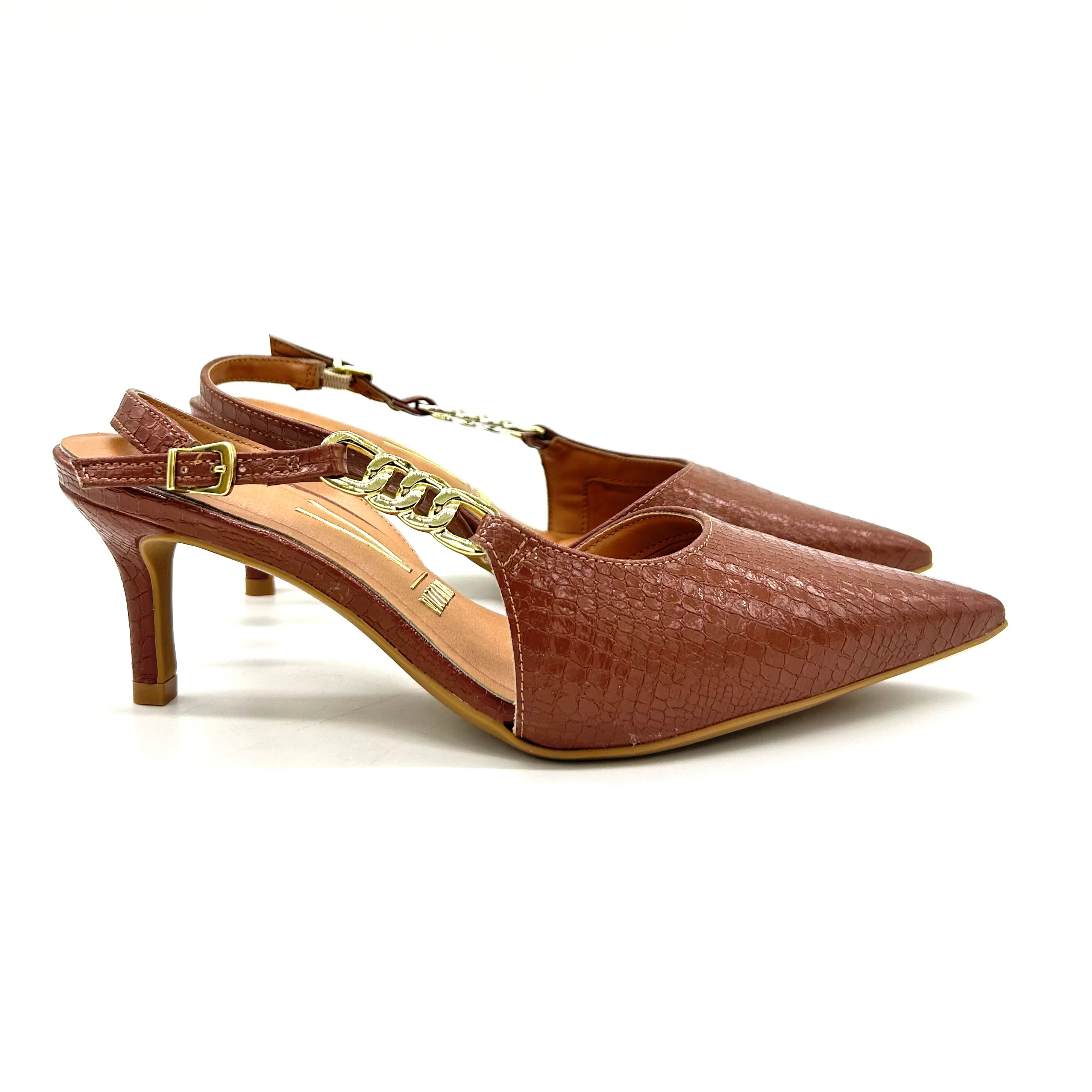 Vizzano 1456-104 Mid Heel Pointy Toe Slingback Pump in Mocha - Image 8