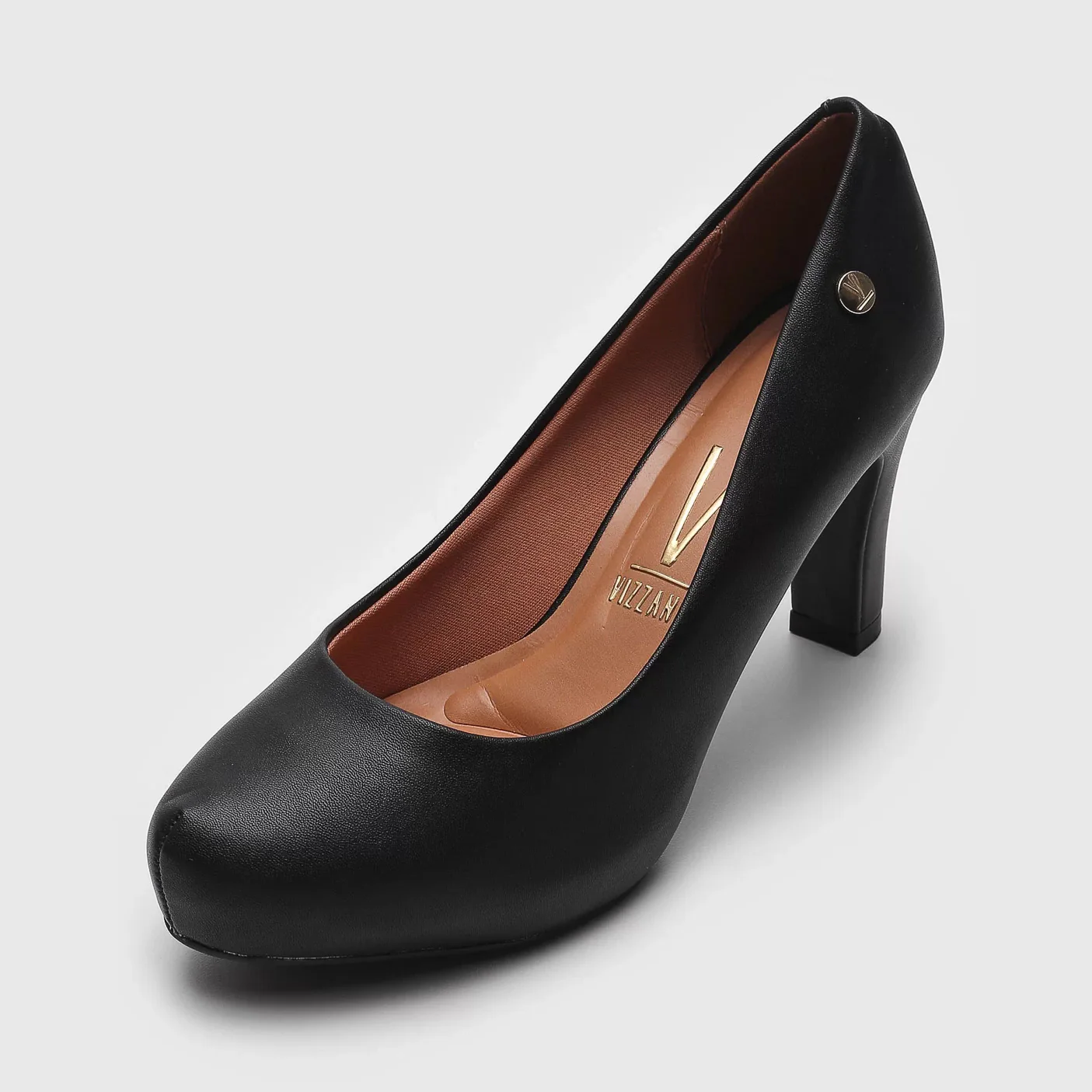 Vizzano 1840-301 Mid Heel Pump in Black Napa - Image 2