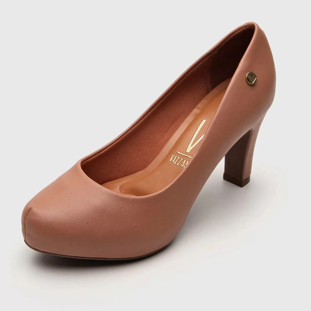 Vizzano 1840-301 Mid Heel Pump in Nude Napa - Image 2