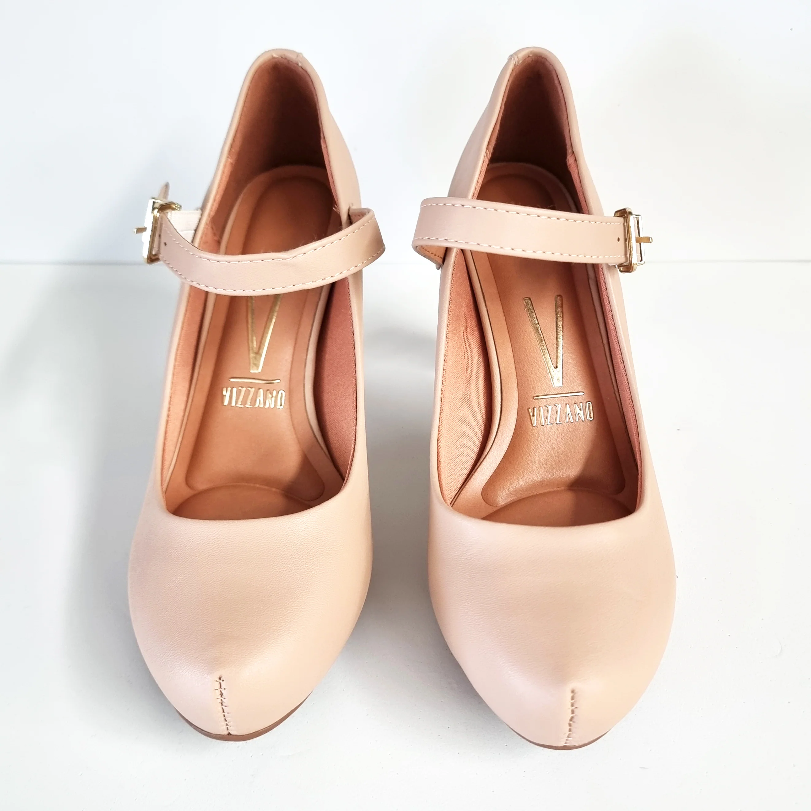 Vizzano 1840-318 Mary-Jane Pump in Beige Napa - Image 3