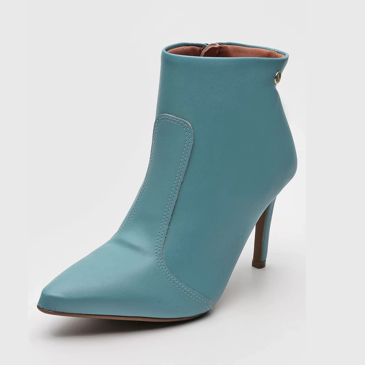 Vizzano 3049-225 Pointy Toe Stiletto Heel Ankle Boot in Jade Green Napa - Image 2