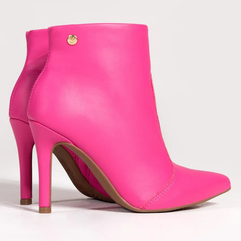 Vizzano 3049-225 Pointy Toe Stiletto Heel Ankle Boot in Pink Napa - Image 2