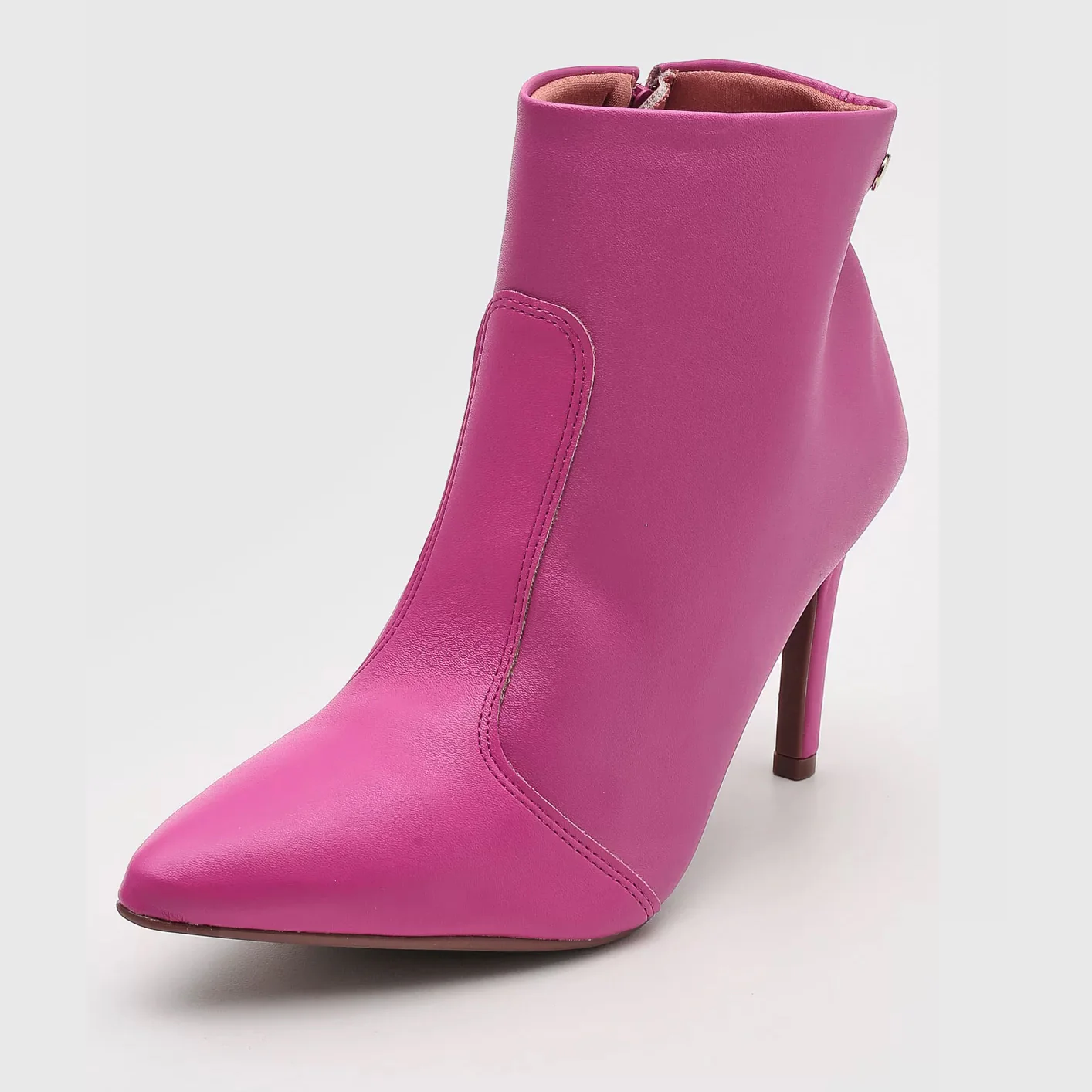 Vizzano 3049-225 Pointy Toe Stiletto Heel Ankle Boot in Pink Napa - Image 3