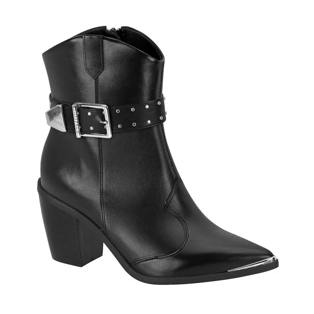 Vizzano 3070-110 Pointy Toe Ankle Boot in Black Napa
