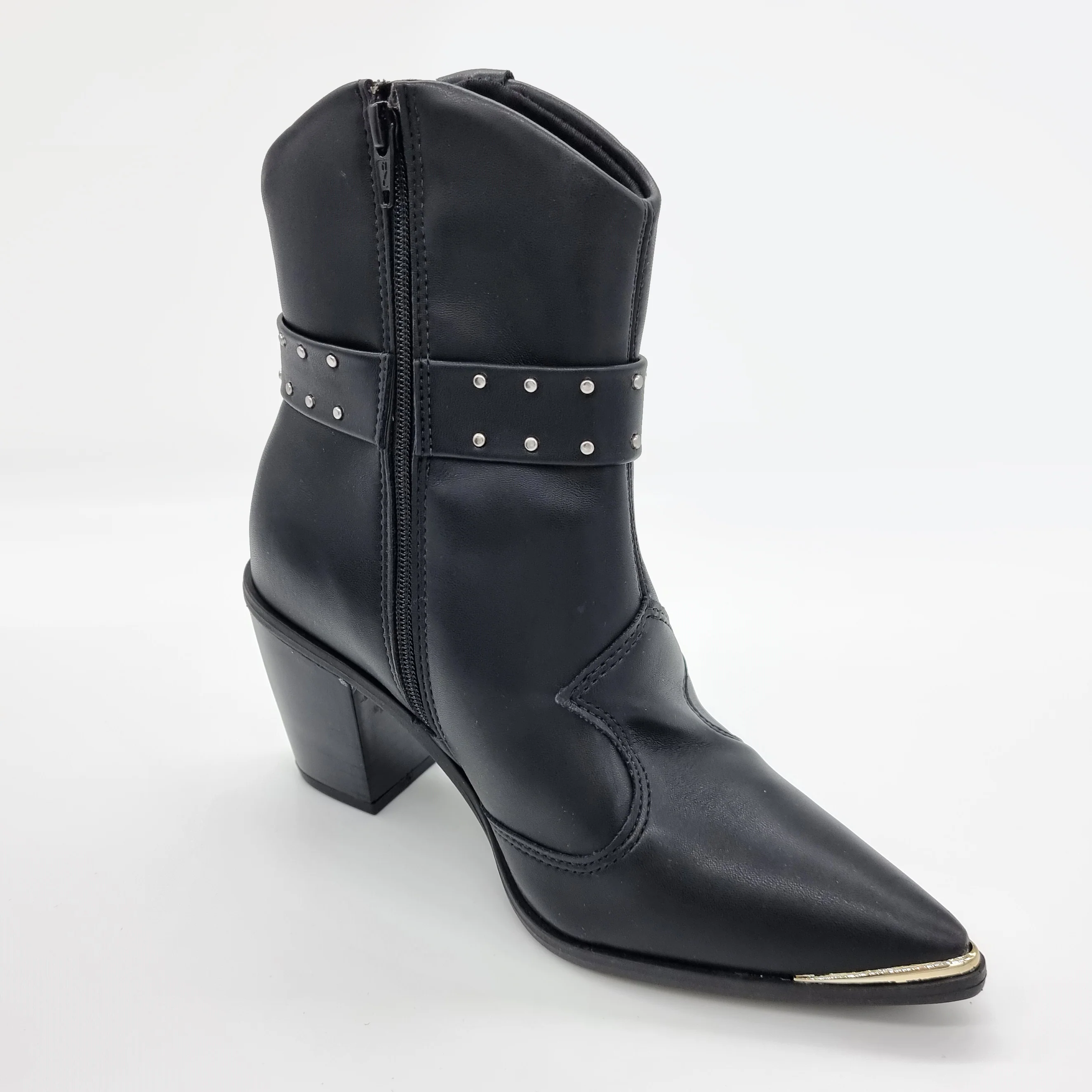Vizzano 3070-110 Pointy Toe Ankle Boot in Black Napa - Image 5