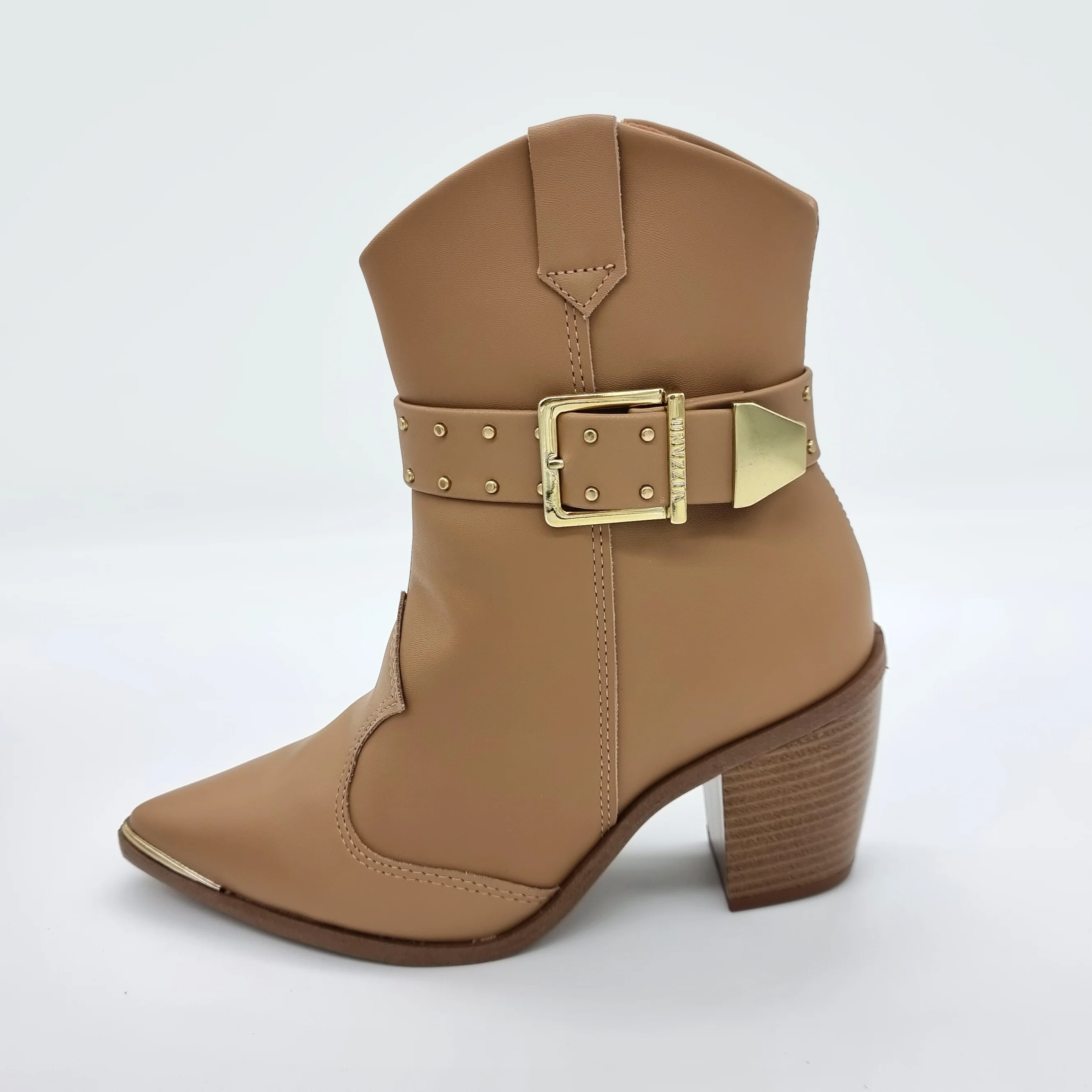 Vizzano 3070-110 Pointy Toe Ankle Boot in Tan Napa - Image 7