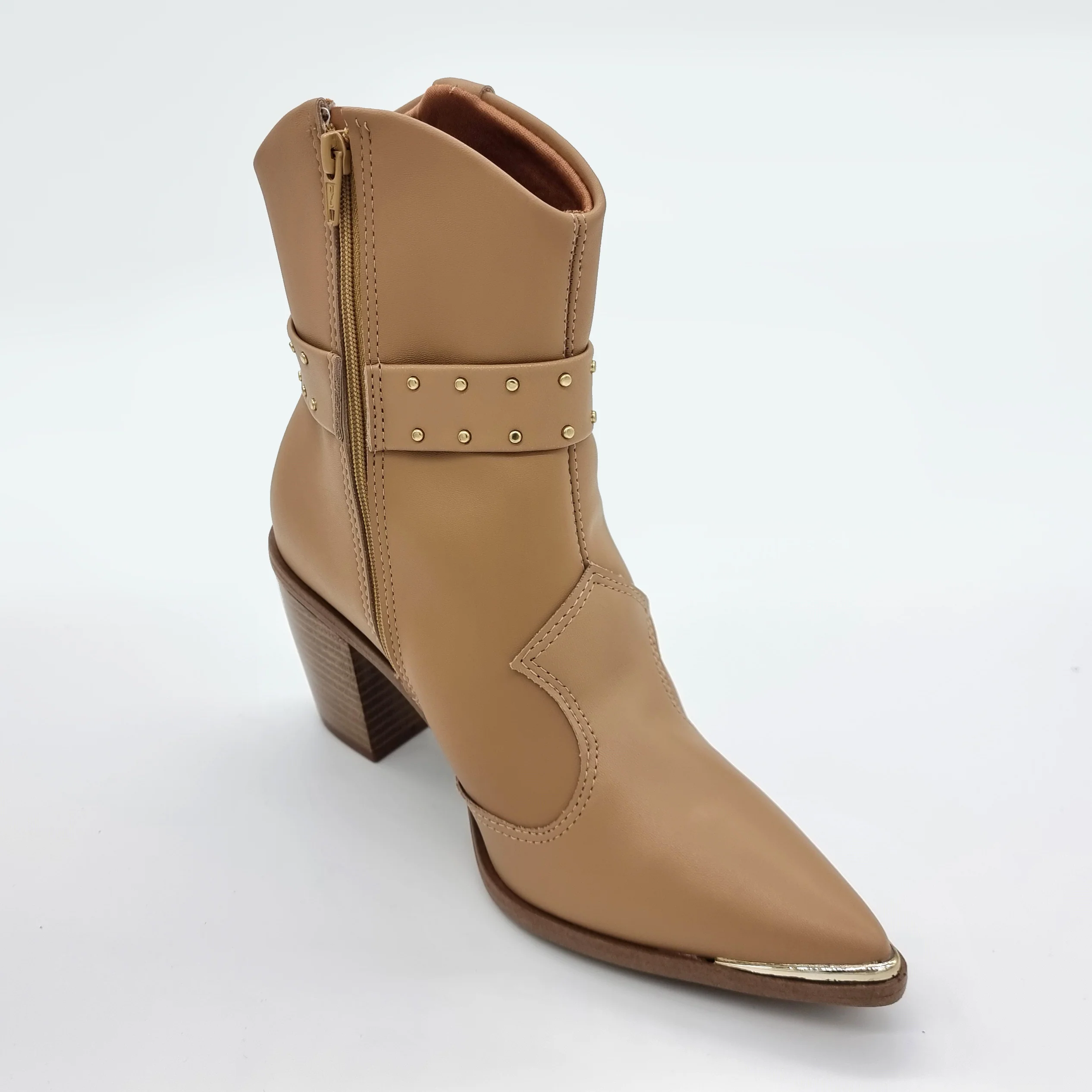 Vizzano 3070-110 Pointy Toe Ankle Boot in Tan Napa - Image 8
