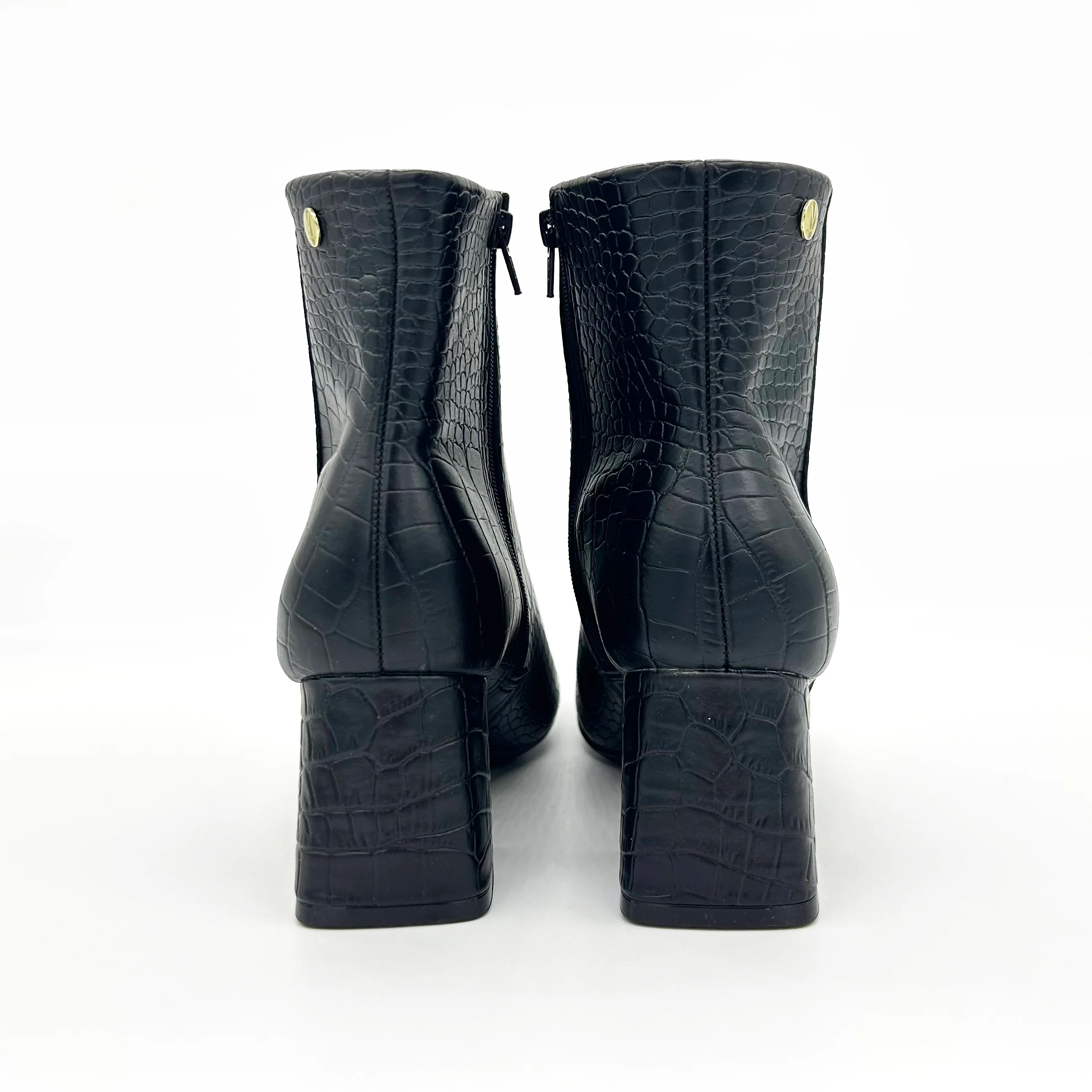 Vizzano 3098-100 Block Heel Boot in Black Croc - Image 3