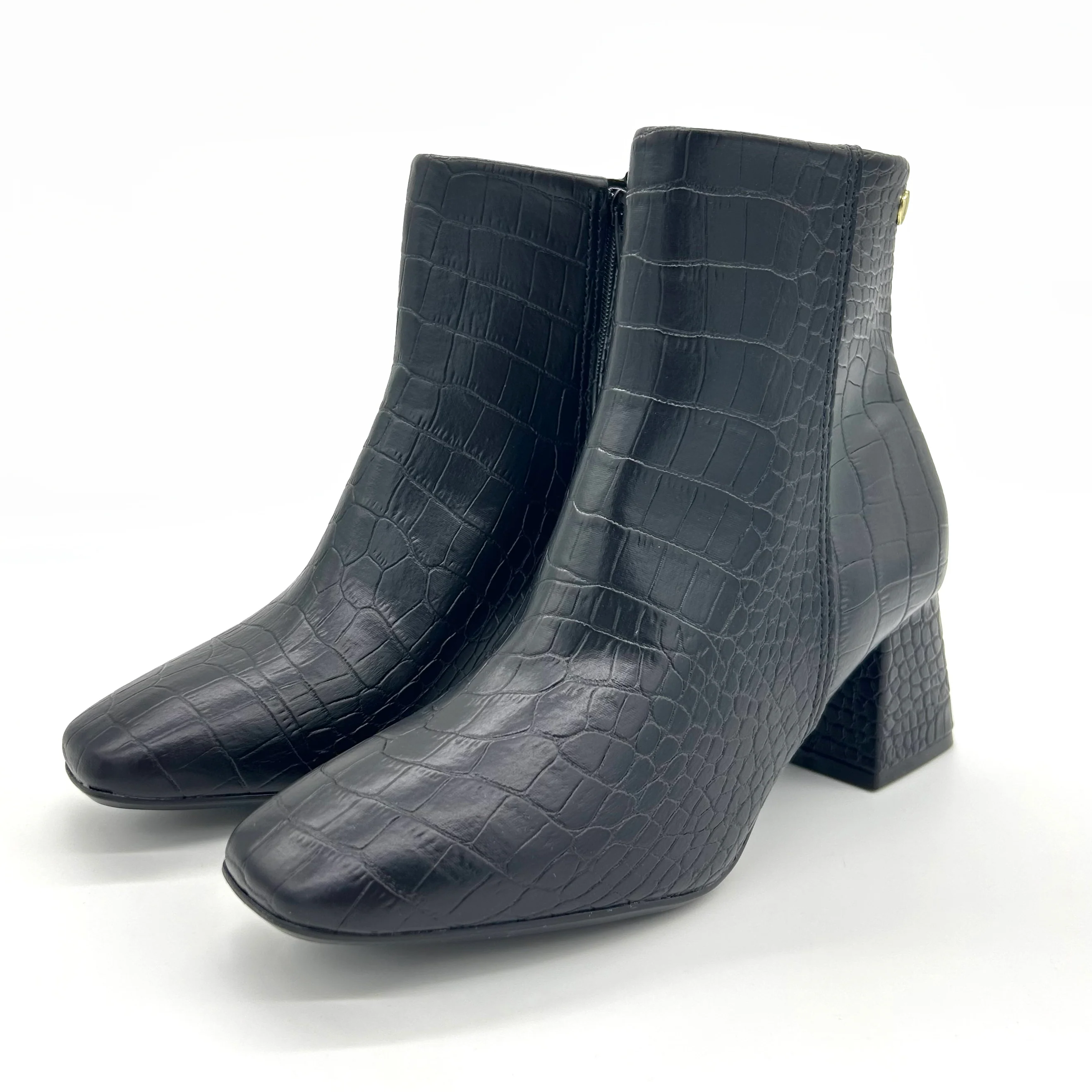 Vizzano 3098-100 Block Heel Boot in Black Croc - Image 5