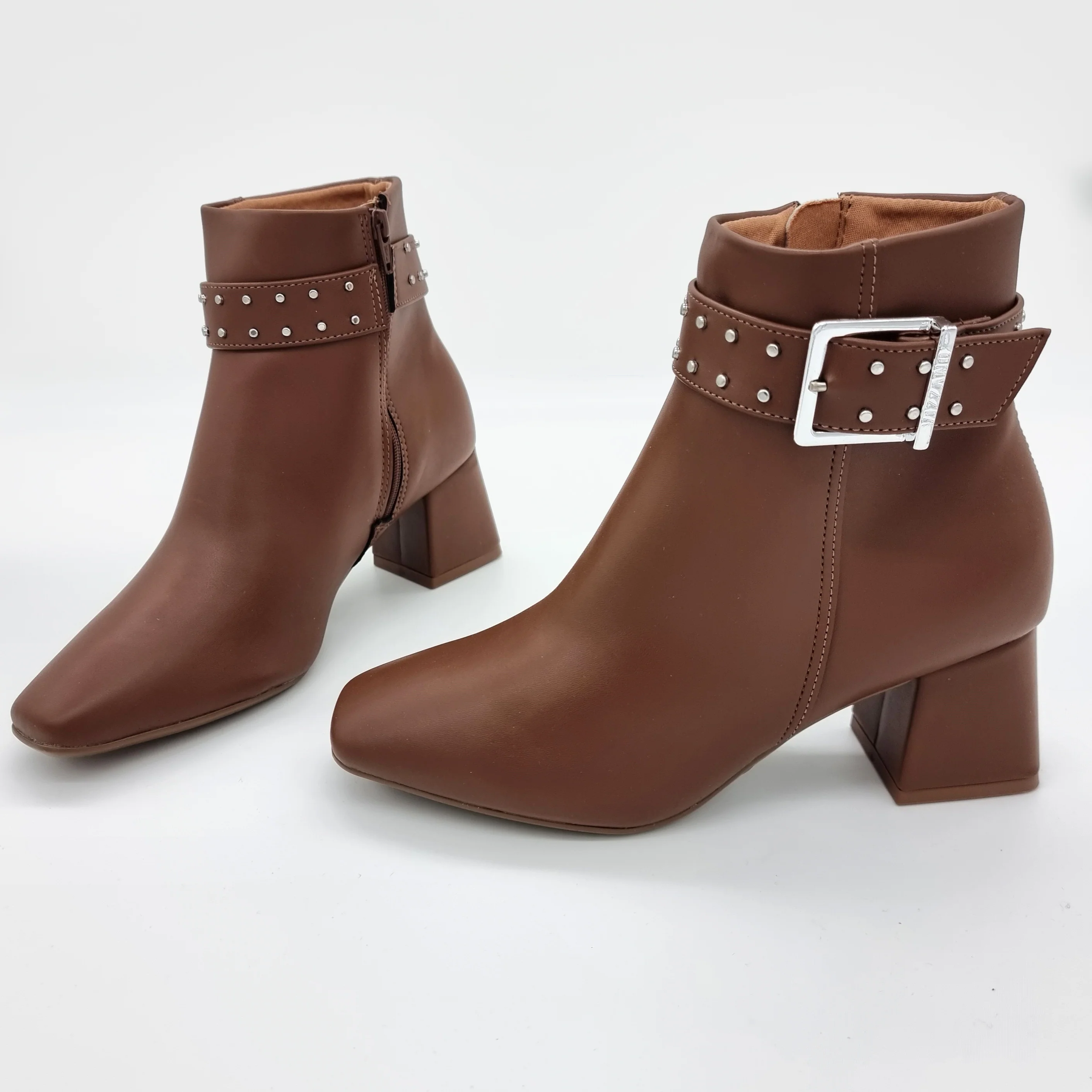 Vizzano 3098-103 Block Heel Boot in Cinnamon Napa - Image 3