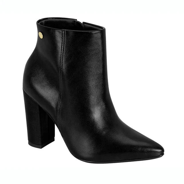 Vizzano 3105-100 Block Heel Pointy Toe Ankle Boot in Black - Image 2