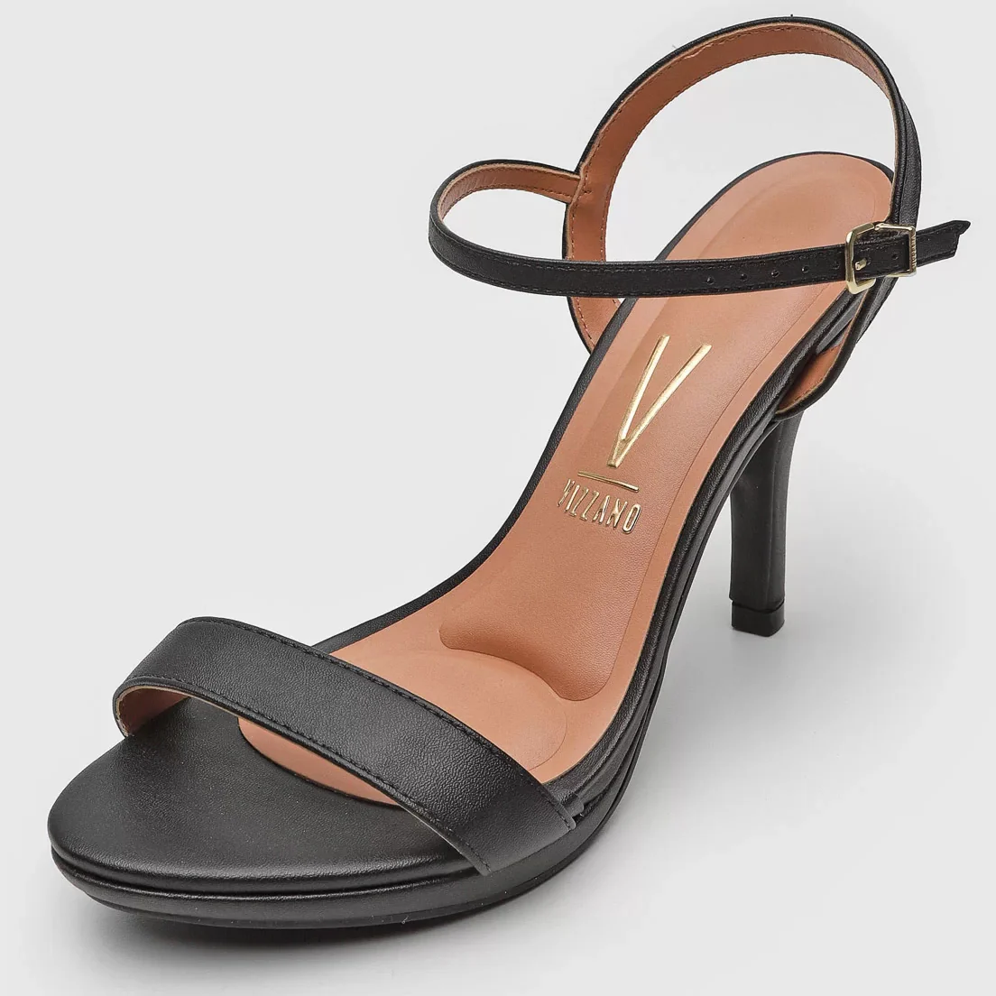 Vizzano 6210-1019 High Heel Sandal in Black Napa - Image 4