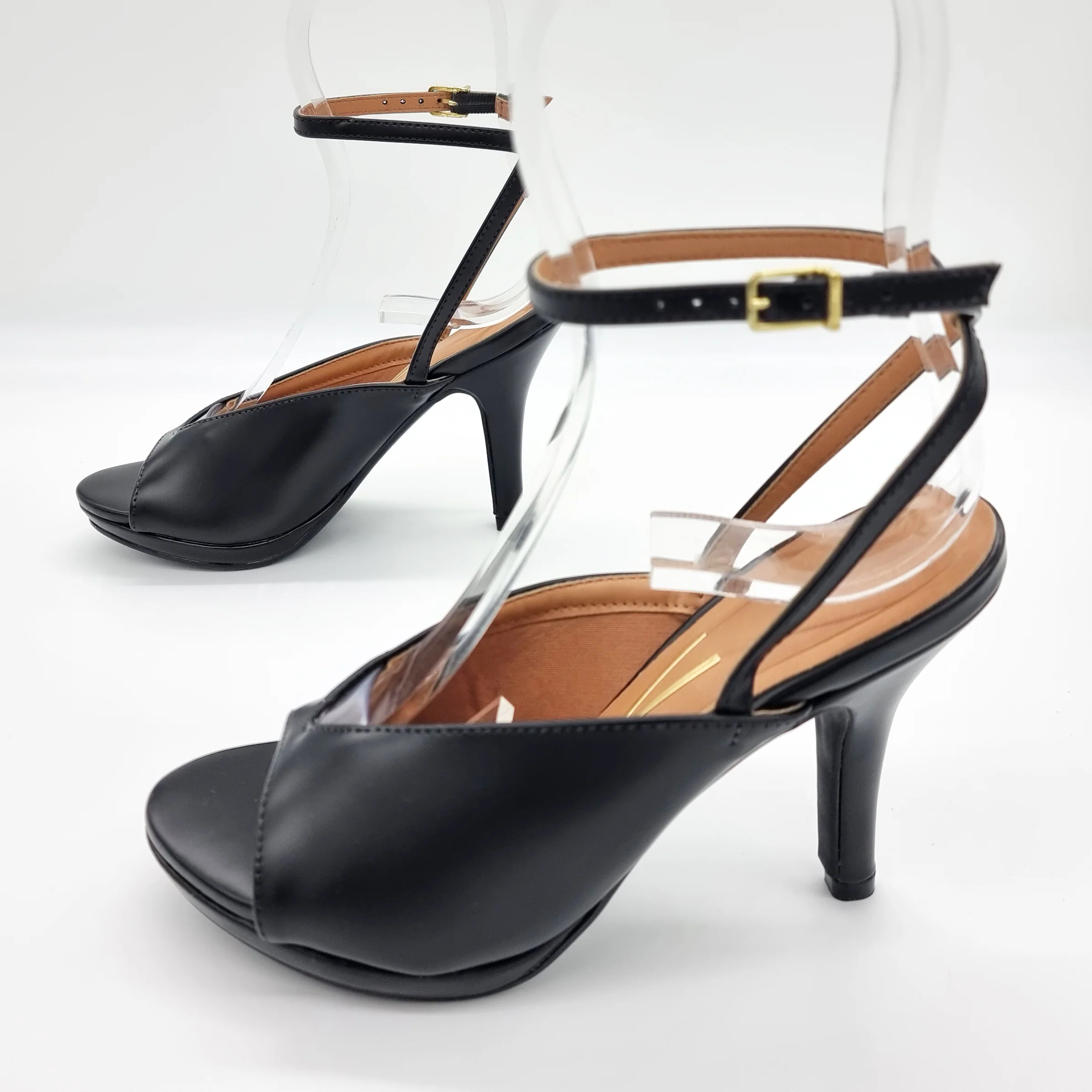 Vizzano 6210-1041 Strappy Peeptoe Pump in Black Napa - Image 3