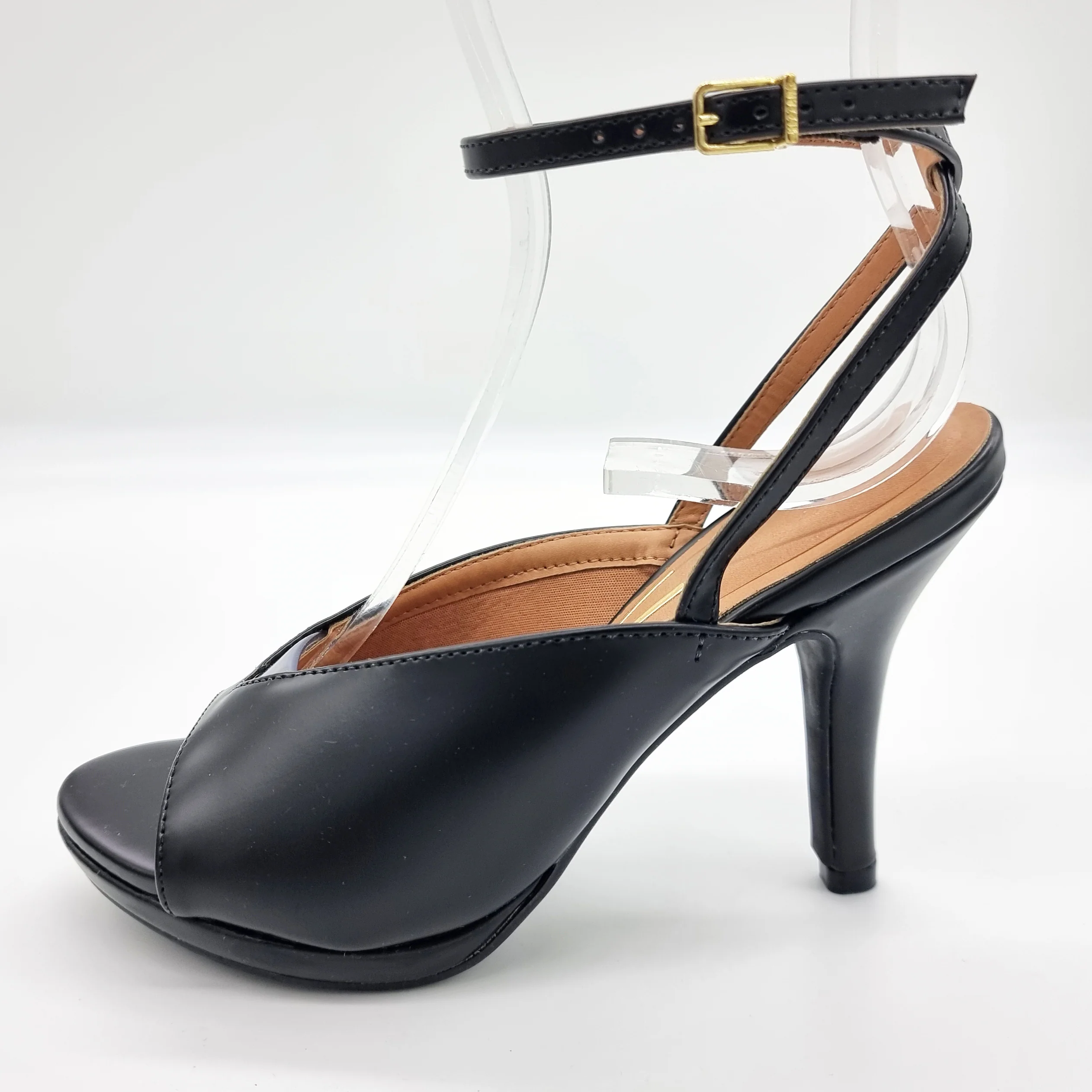 Vizzano 6210-1041 Strappy Peeptoe Pump in Black Napa - Image 4