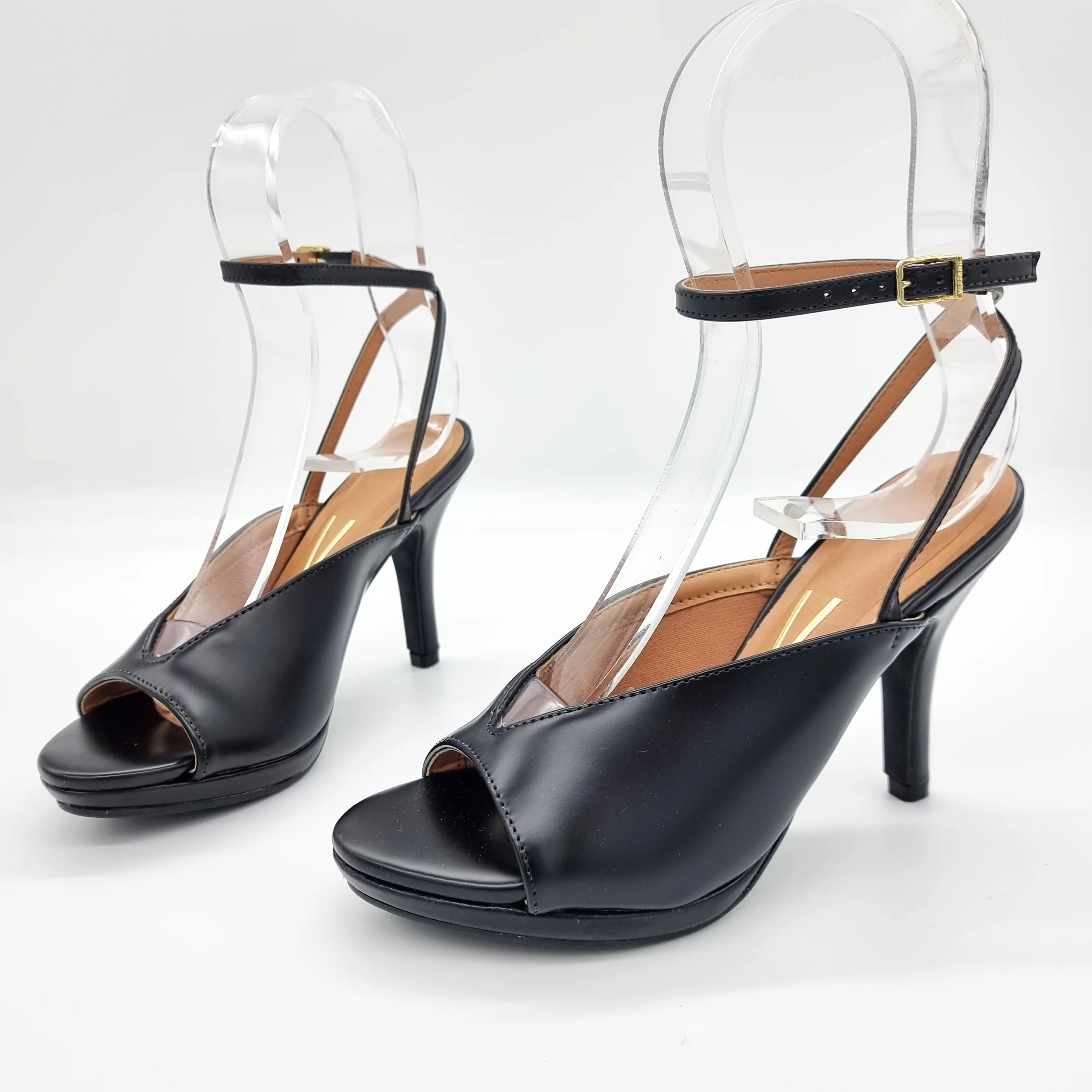 Vizzano 6210-1041 Strappy Peeptoe Pump in Black Napa - Image 7