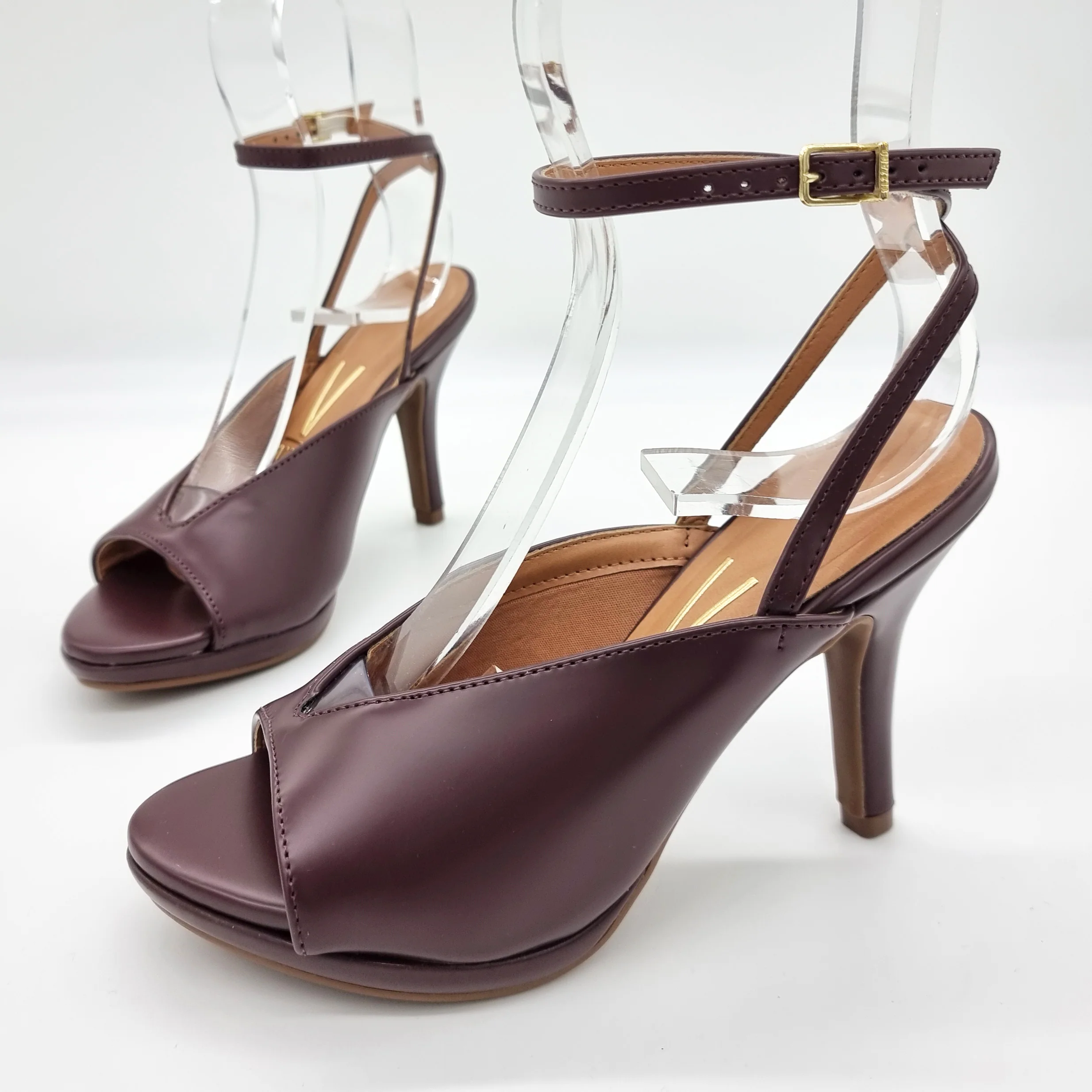 Vizzano 6210-1041 Strappy Peeptoe Pump in Burgundy Napa - Image 2