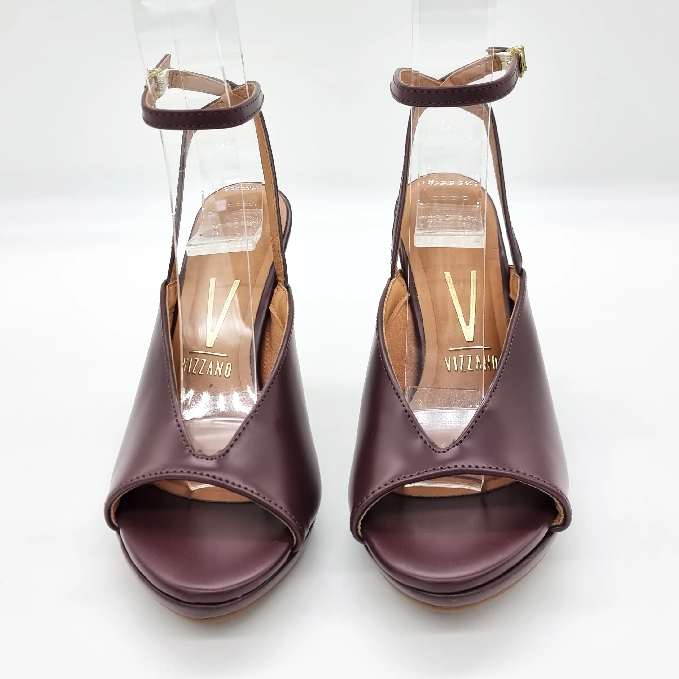Vizzano 6210-1041 Strappy Peeptoe Pump in Burgundy Napa - Image 4
