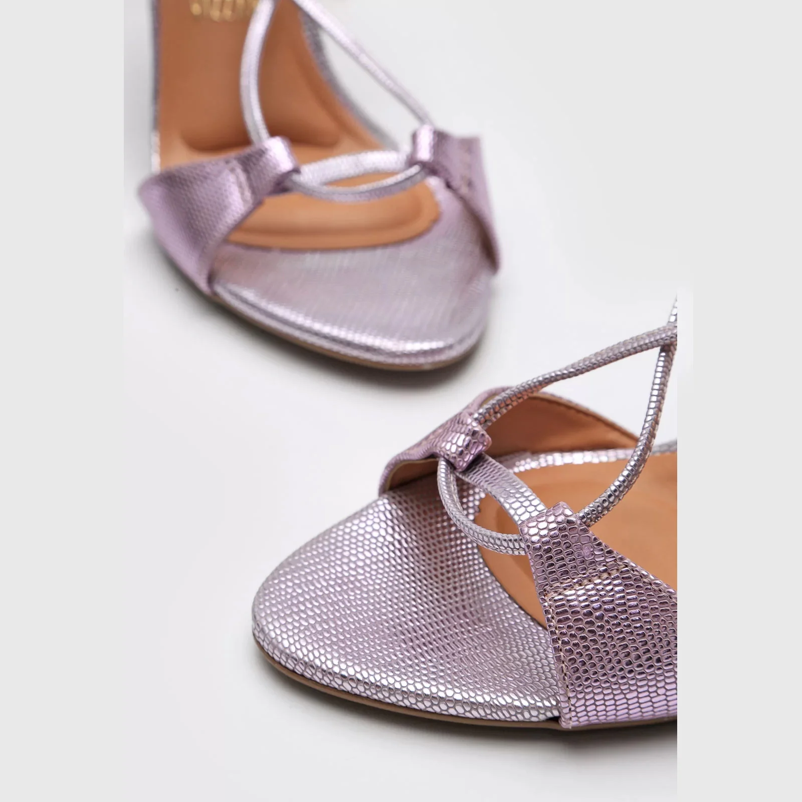 Vizzano 6249-781 Strappy High Heel Sandal in Pink Metal Lizard - Image 7