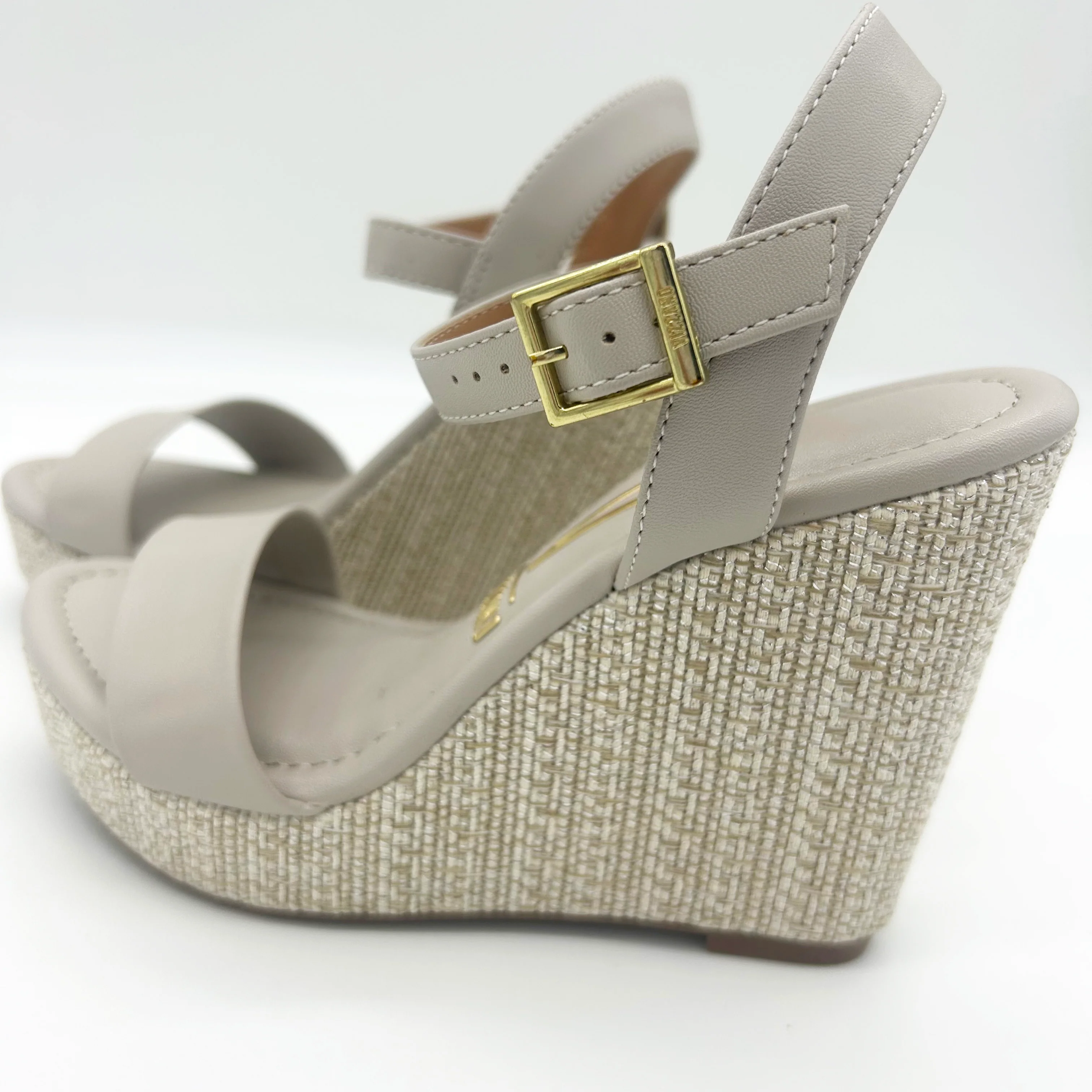 Vizzano 6283-2000 Raffia Wedge Sandal in Grey Napa - Image 7