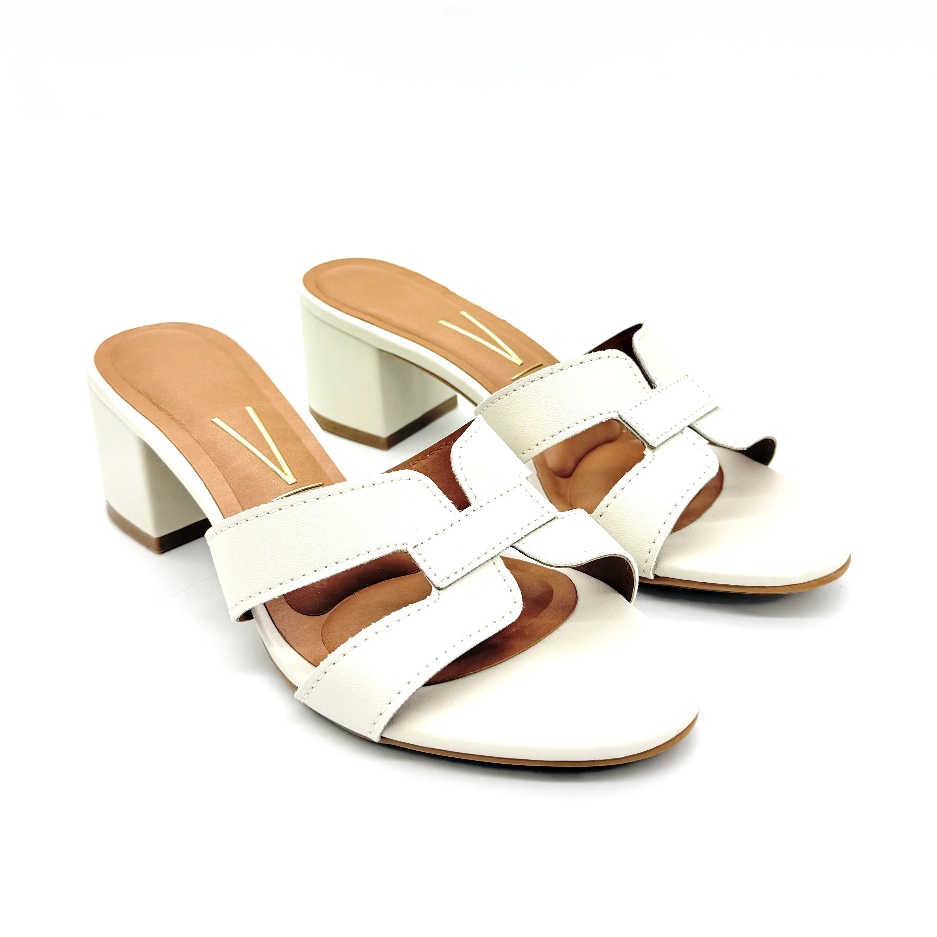 Vizzano 6291-1180 Block Heel Slip-on Sandal in Off White - Image 3