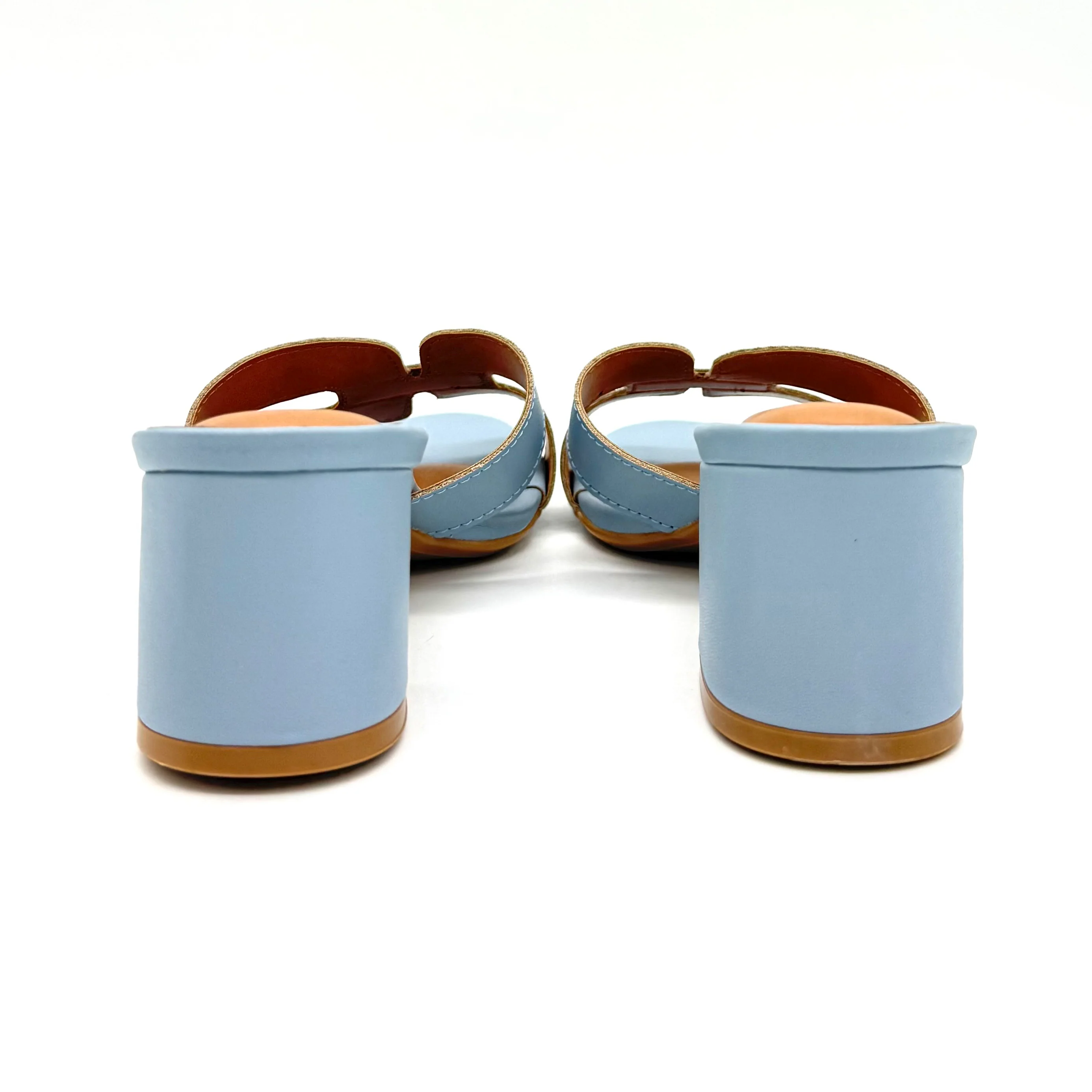 Vizzano 6291-1180 Block Heel Slip-on Sandal in Sky Blue - Image 5