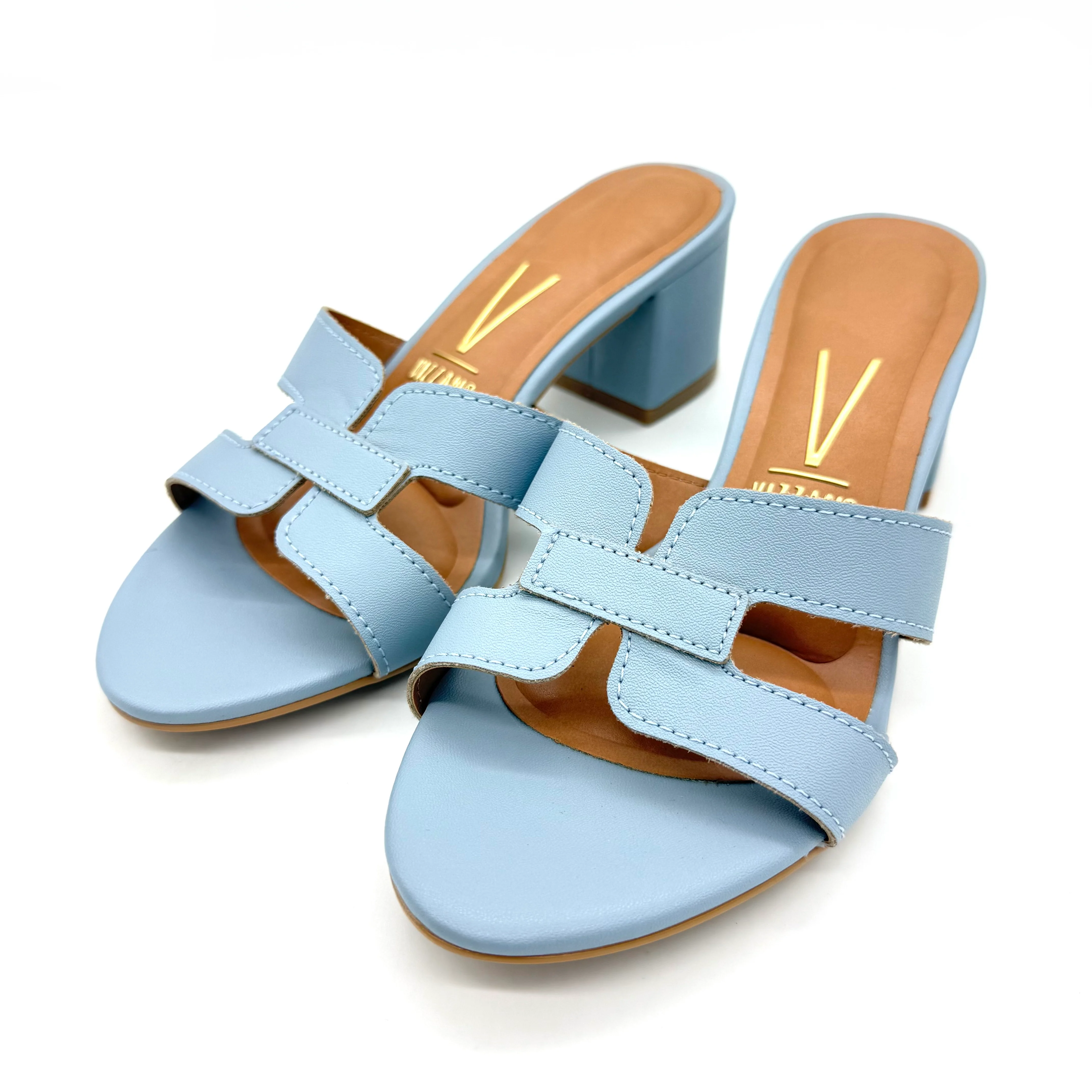 Vizzano 6291-1180 Block Heel Slip-on Sandal in Sky Blue - Image 7
