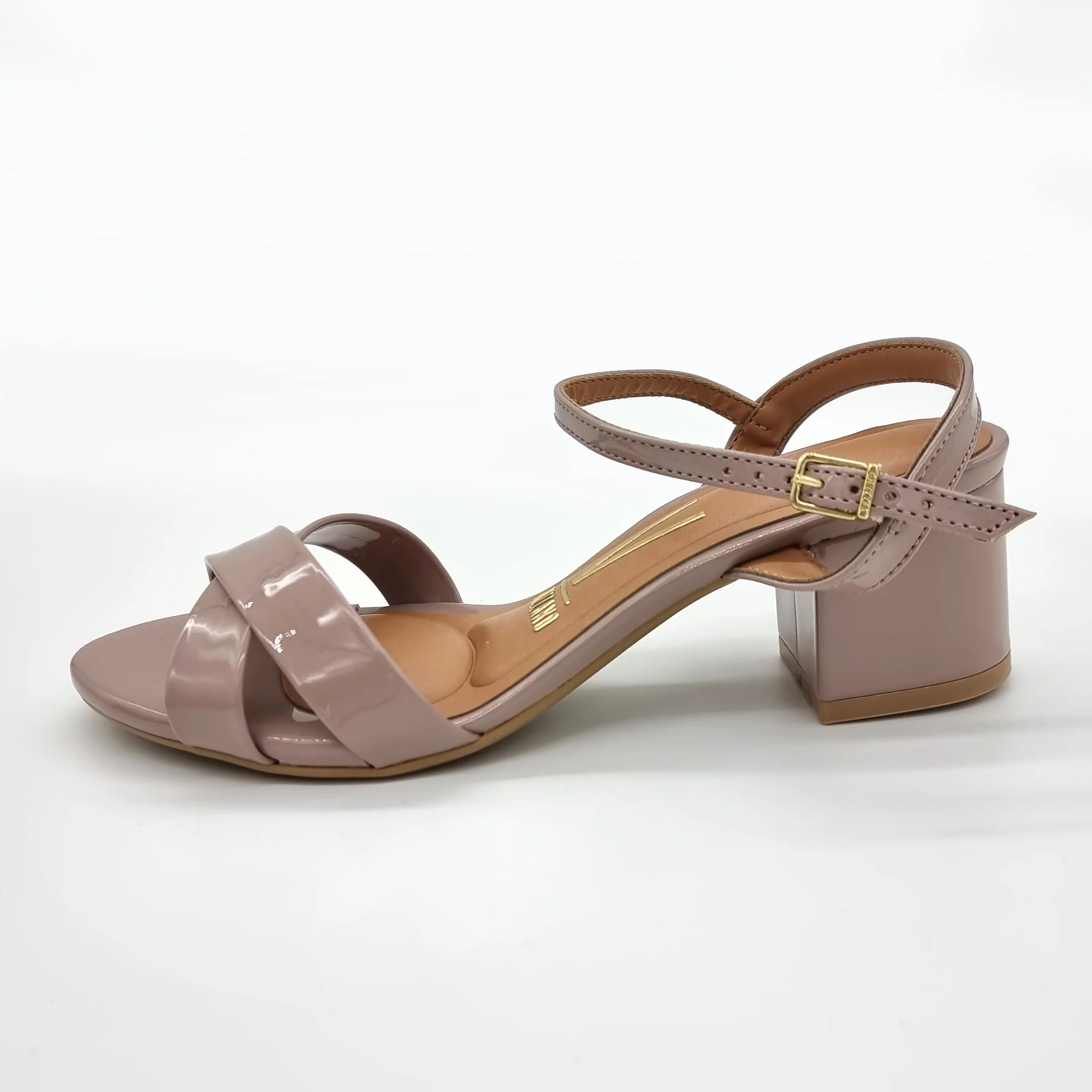 Vizzano 6291-927 Block Heel Sandal in Taupe Patent - Image 8