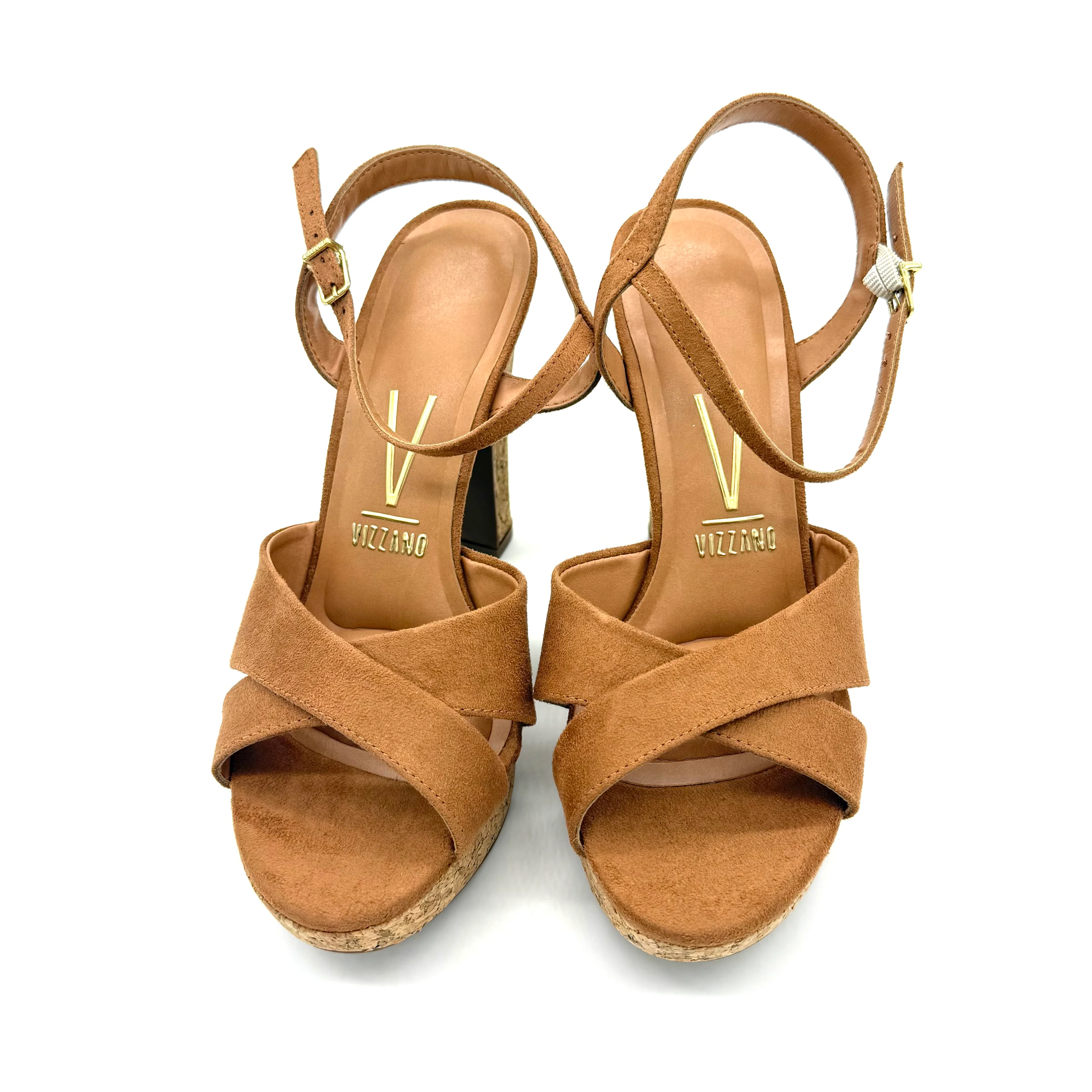 Vizzano 6292-280 High Heel Platform Sandal in Camel Suede - Image 2