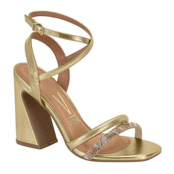 Vizzano 6403-417 Block Heel Sandal in Golden Metal