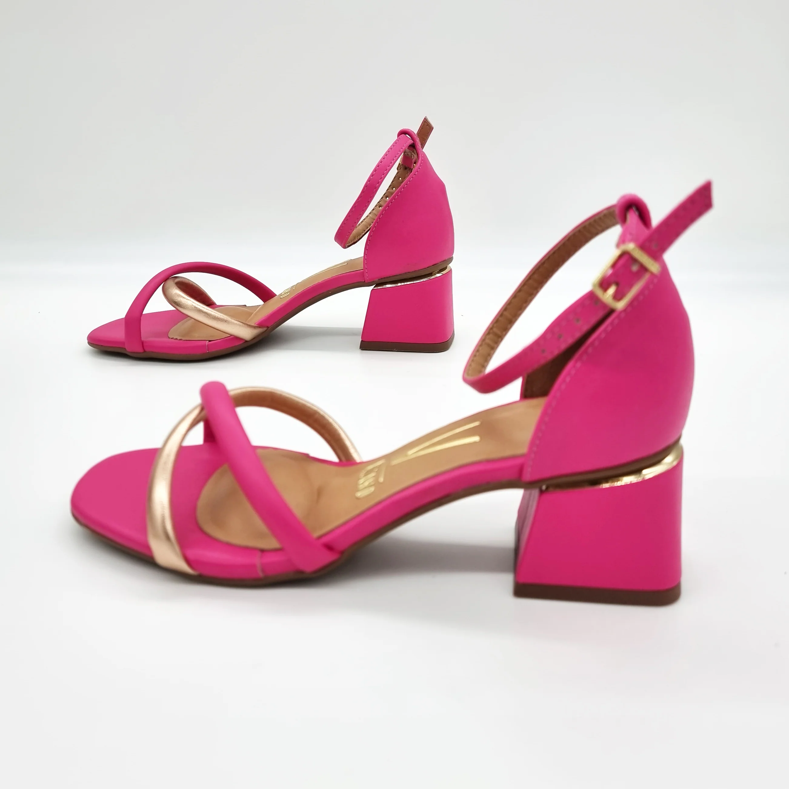 Vizzano 6428-131 Low Heel Sandal in Pink / Rose Gold - Image 4