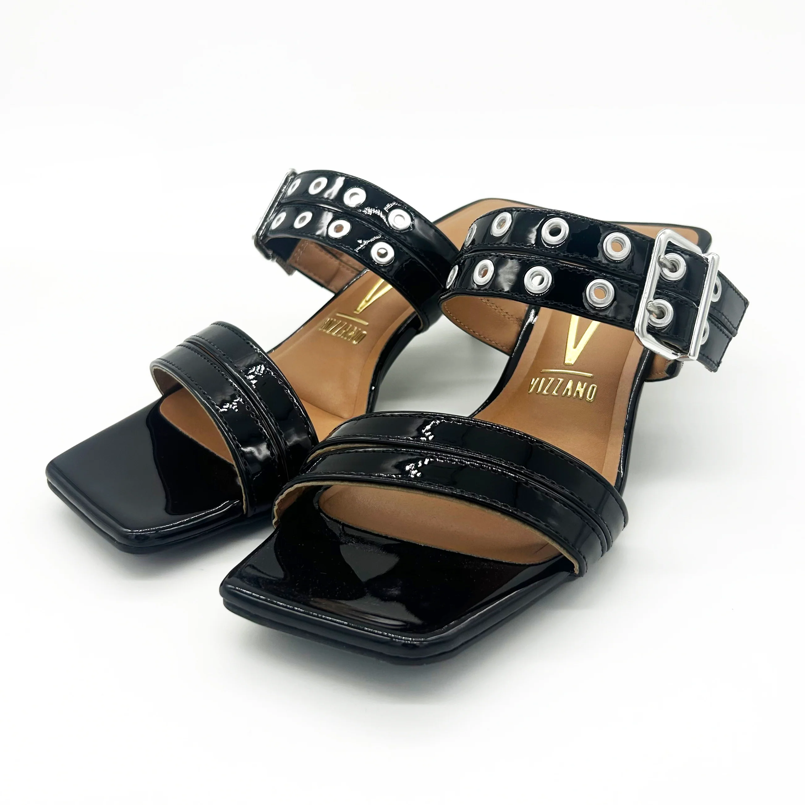 Vizzano 6518-103 Kitten Heel Mule in Black Patent - Image 8