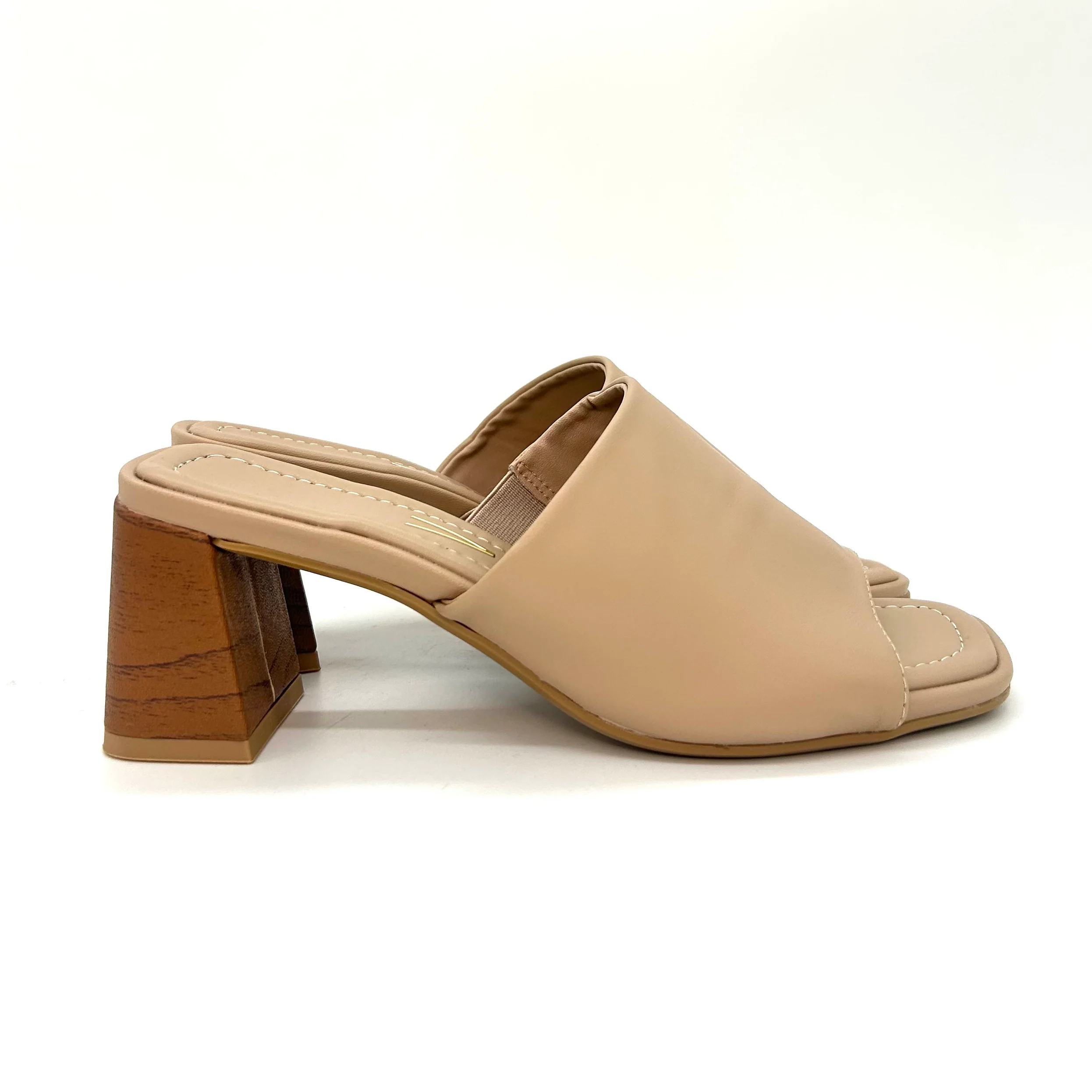 Vizzano 6530-100 Block Heel Mule in Beige - Image 4