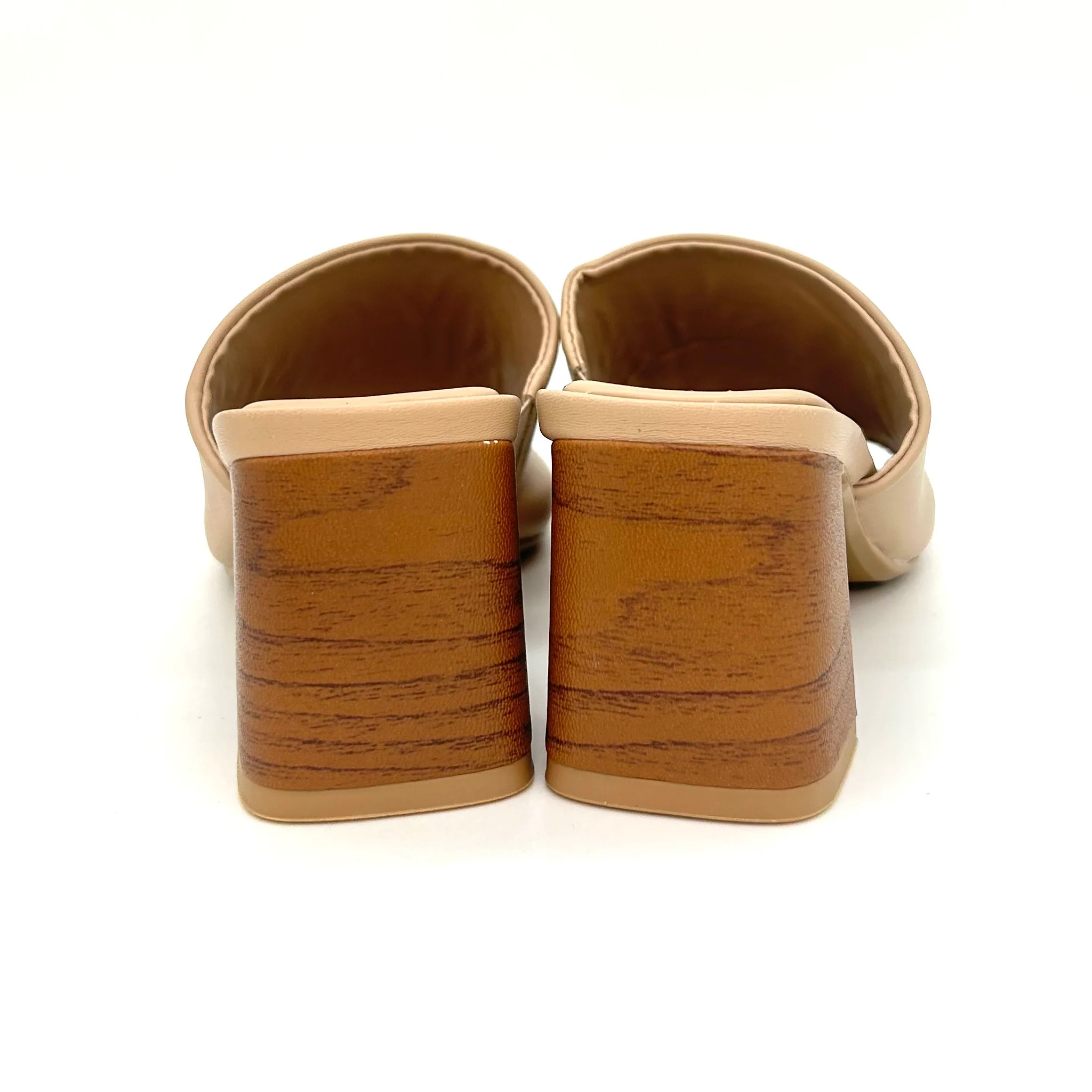 Vizzano 6530-100 Block Heel Mule in Beige - Image 5