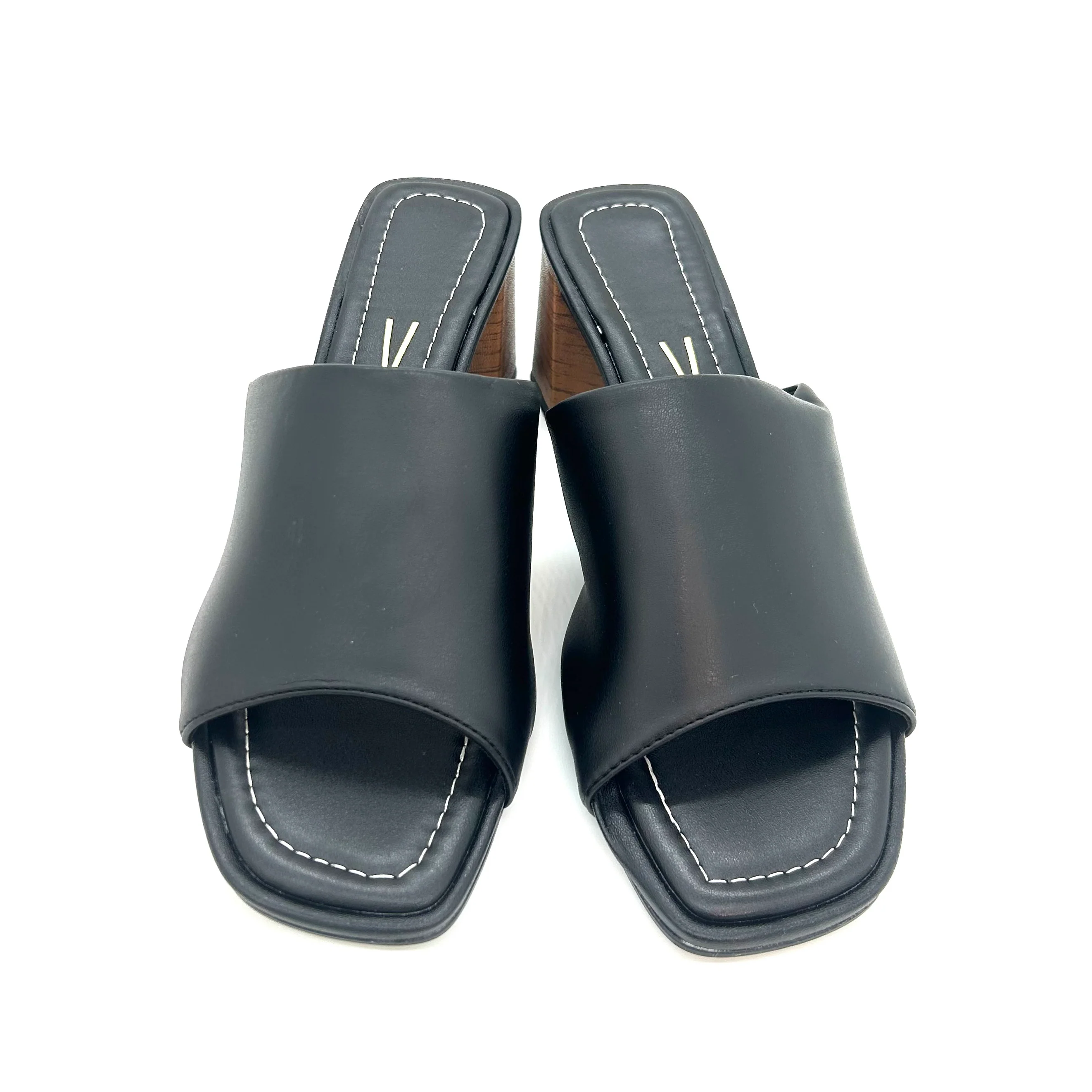 Vizzano 6530-100 Block Heel Mule in Black - Image 3