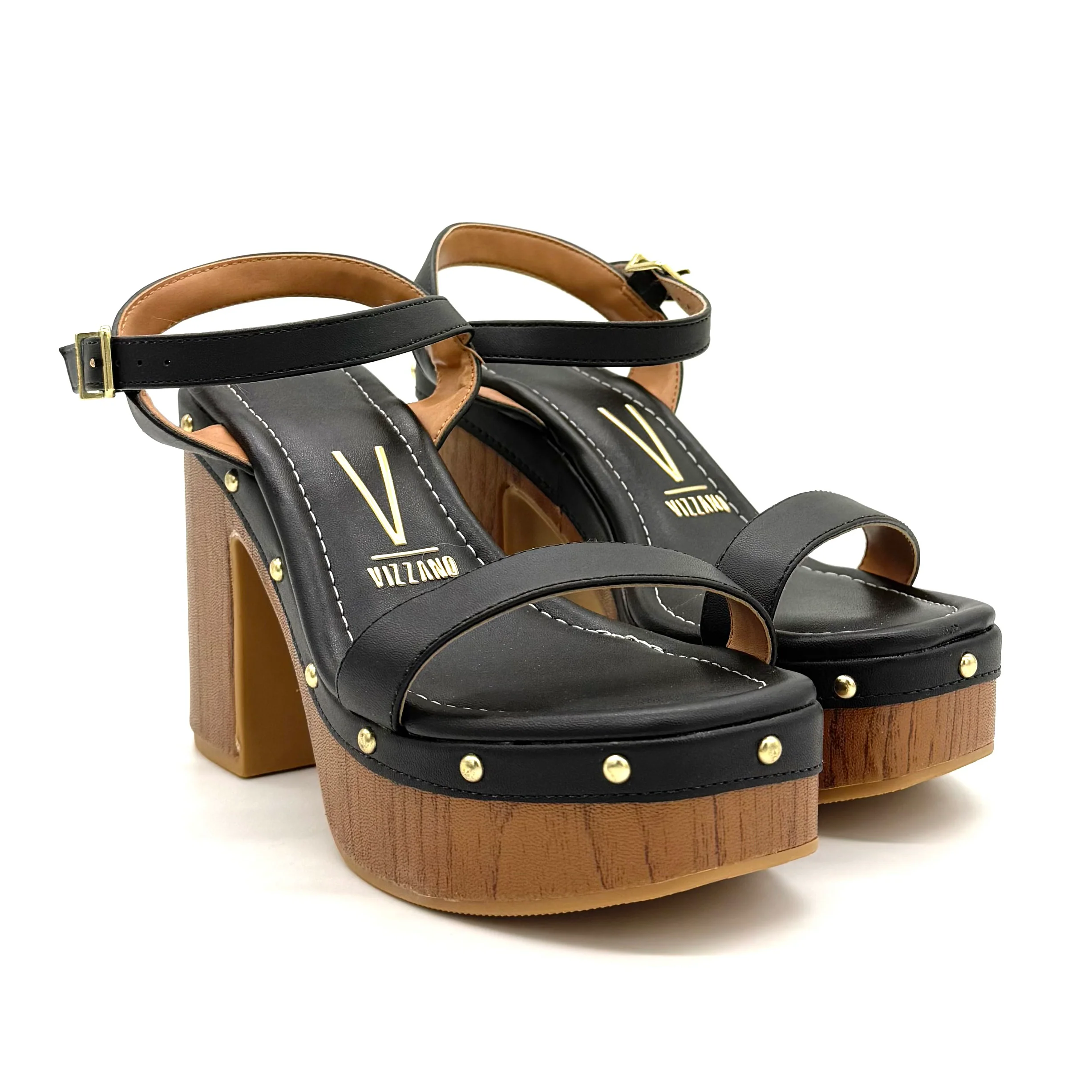Vizzano 6541-200 Block Heel Platform Sandal in Black - Image 2