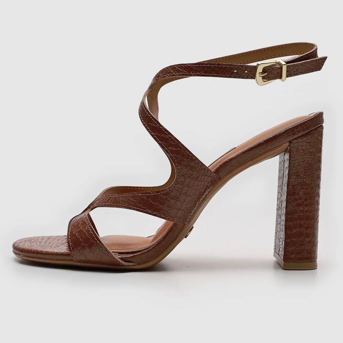 Vizzano 6550-102 Block Heel Croc-Embossed Sandal in Mocha - Image 6
